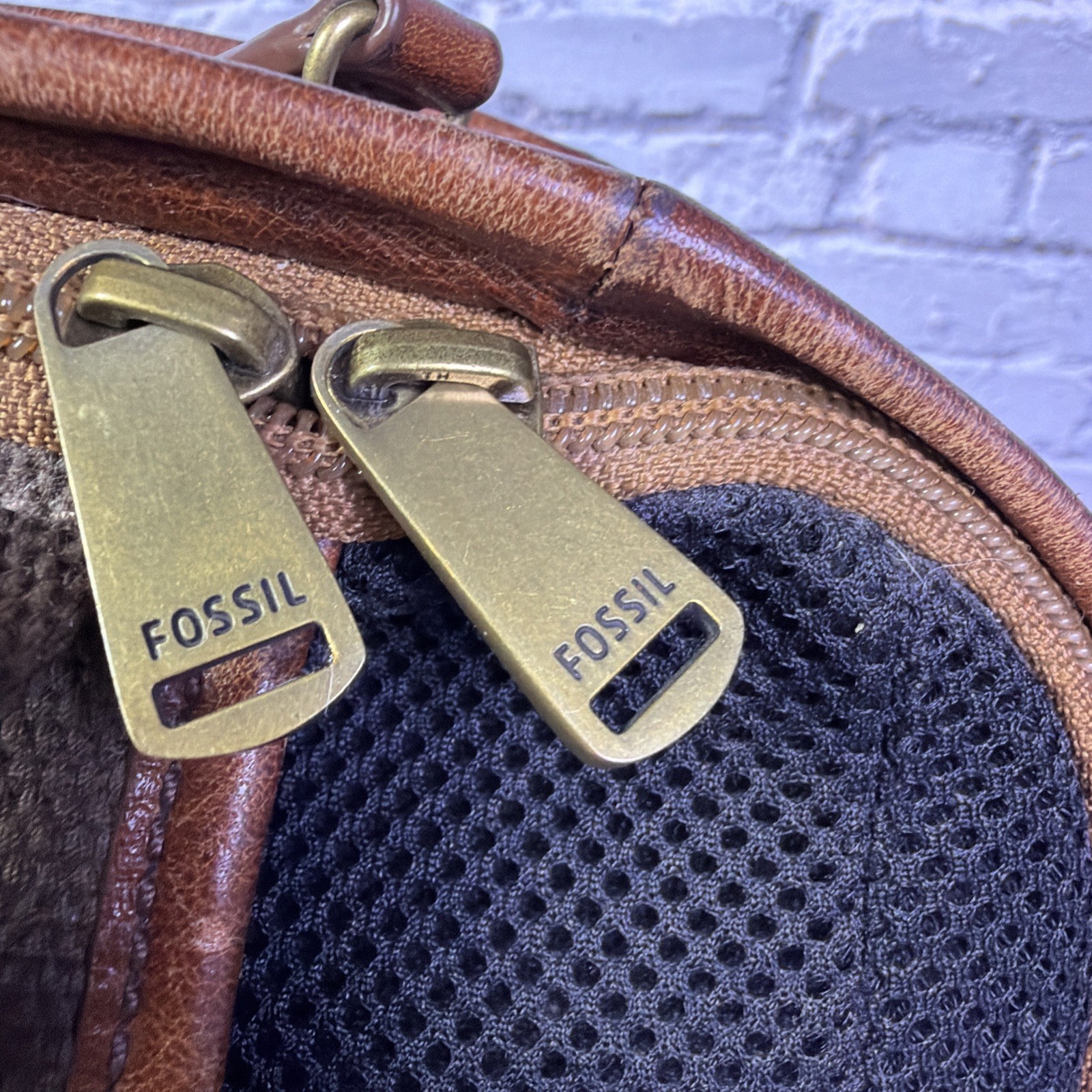 FOSSIL Cognac Brown Leather Estate Backpack 16-inch Vintage Inspired