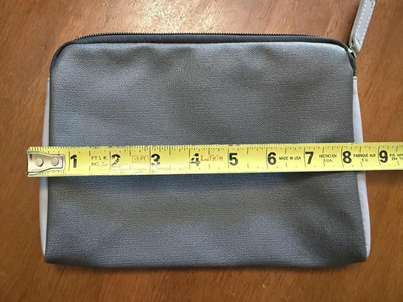 Tumi For Delta Two Tone Gray Zip Travel Pouch Toiletries Cosmetic Bag