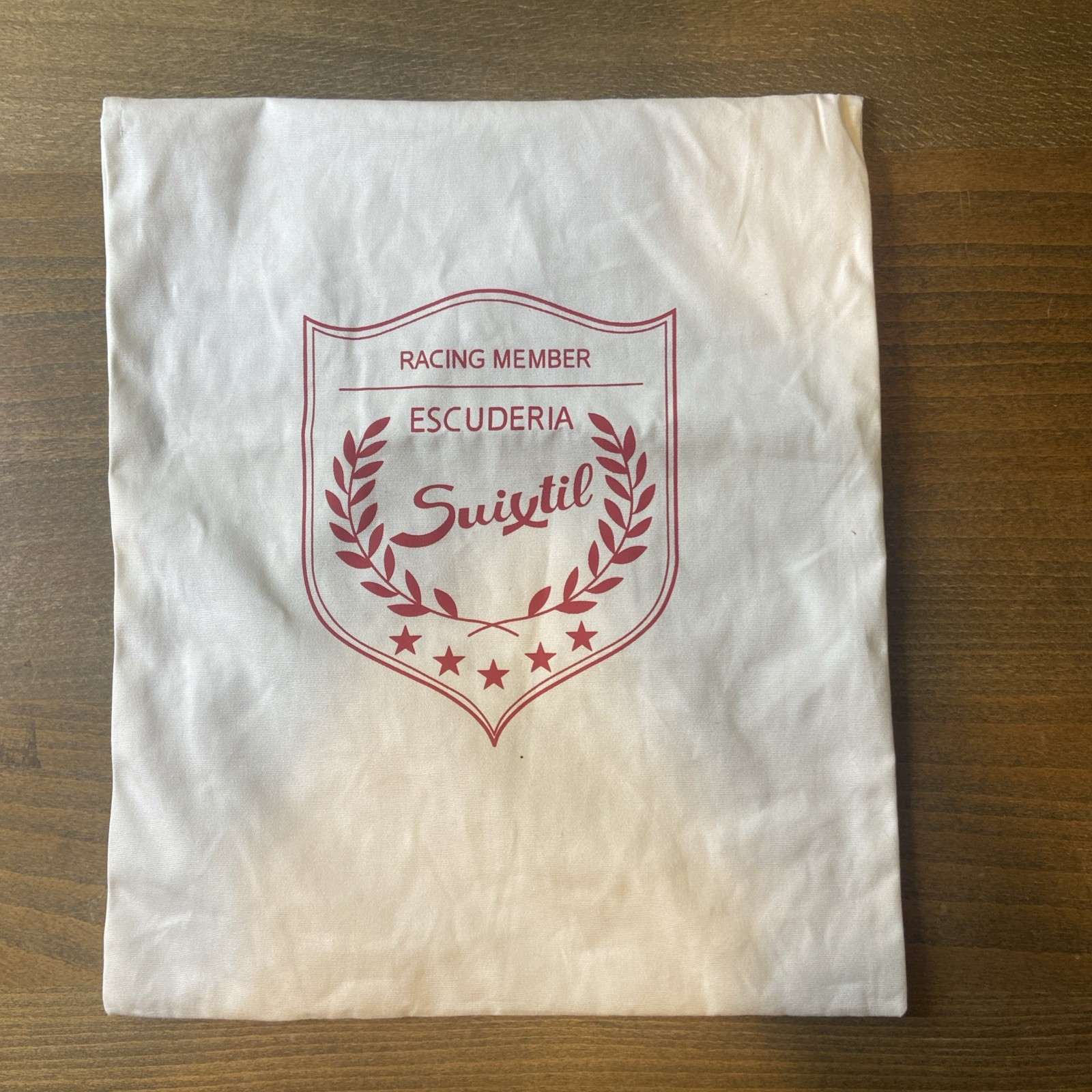 EUC Rare Suixtil Racing Member Escuderia Cotton Button Enclosure Product Bag