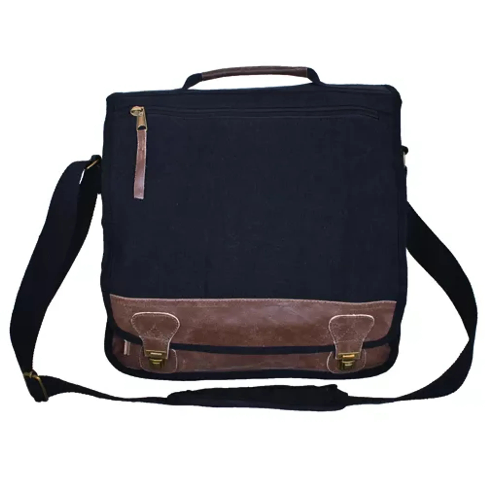 “Classic” Euro-Style Messenger Bag – Black