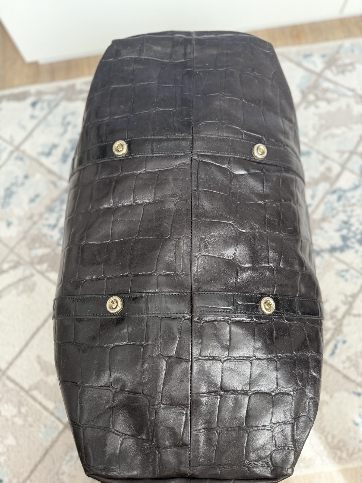 MULBERRY Congo Leather Weekend Bag Black Large Rigid Holdall