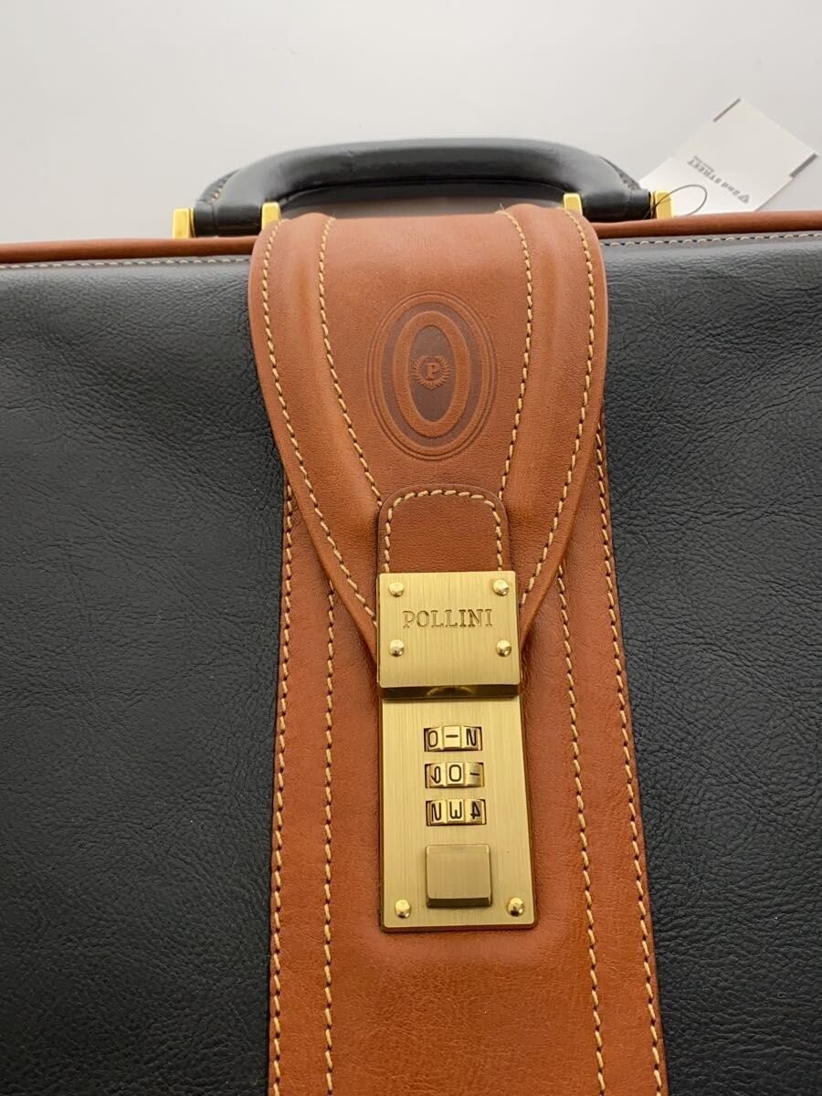 Pollini Briefcase Leather BLK Two-tone ? NULL ?
