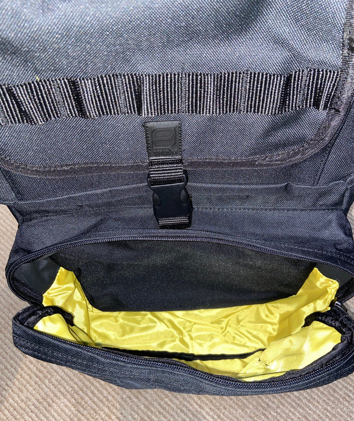 SNAFU ALPHA BACKPACK LARGE MILITARY STYLE BAG VANS SHADOW BMX BLACK YELLOW NEW