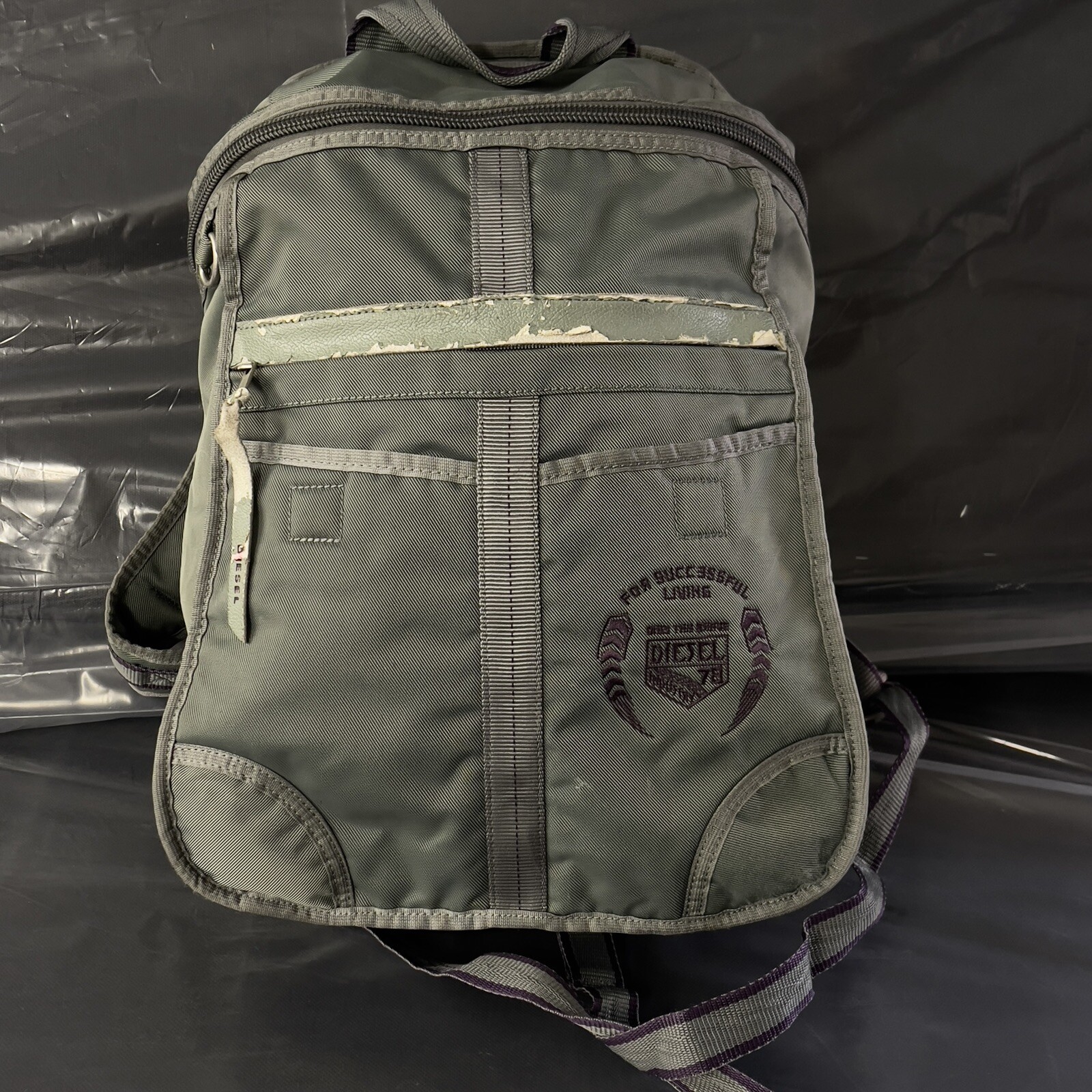Diesel 78 Spare Parts Backpack Medium Size Green flaws.