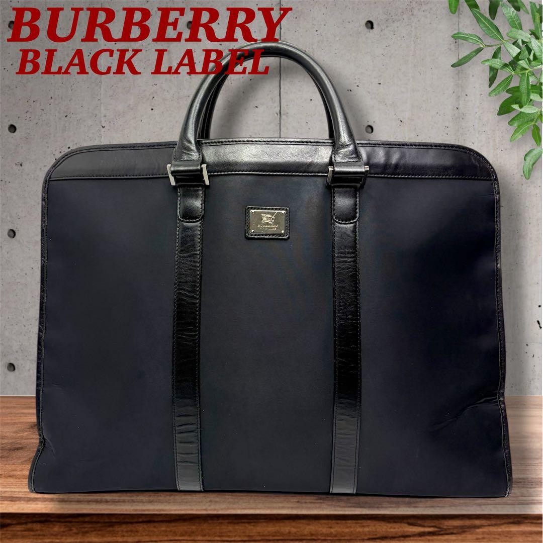 Authentic Burberry Black Label Briefcase Business Bag Nova Check 42cm Black