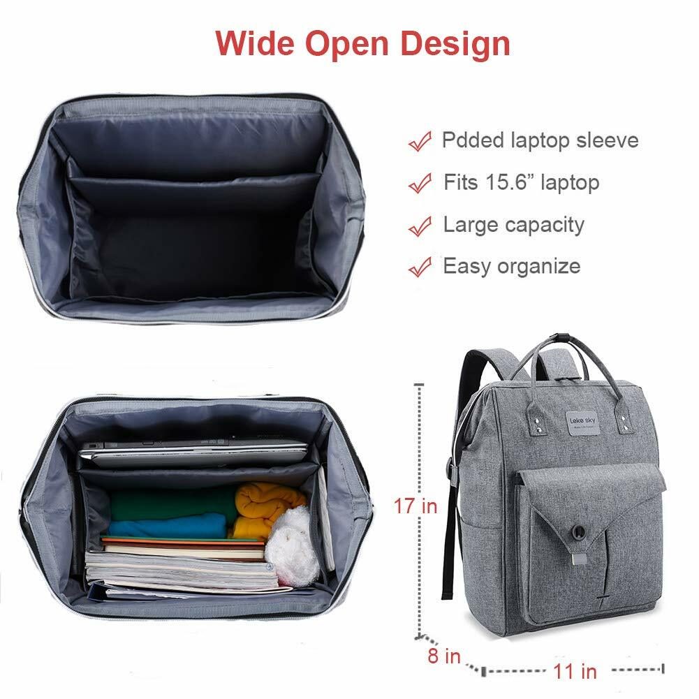 Lekesky Sac à dos pour ordinateur portable 15,6″, Gris