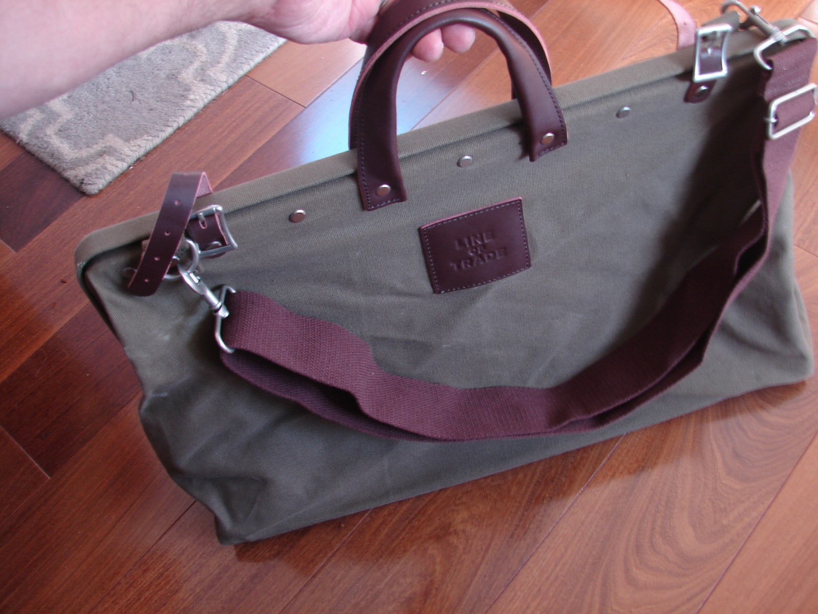 Line Of Trade Canvas Weekender Bag Olive Green Large Travel Laptop Bag