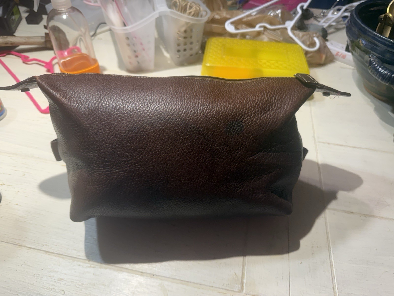 Mulberry Leather Toiletry Bag / Dopp kit Used