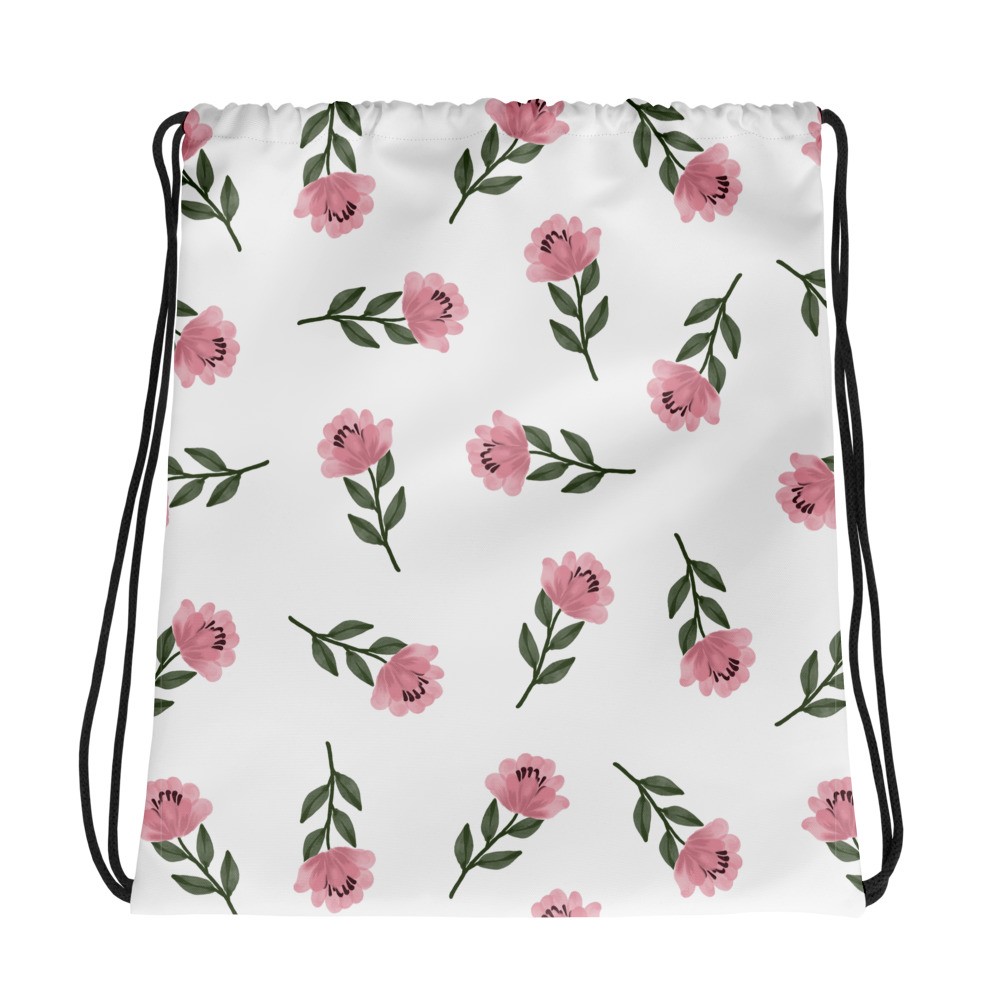 Cute Women’s/Girls Drawstring Bag Flowers Design