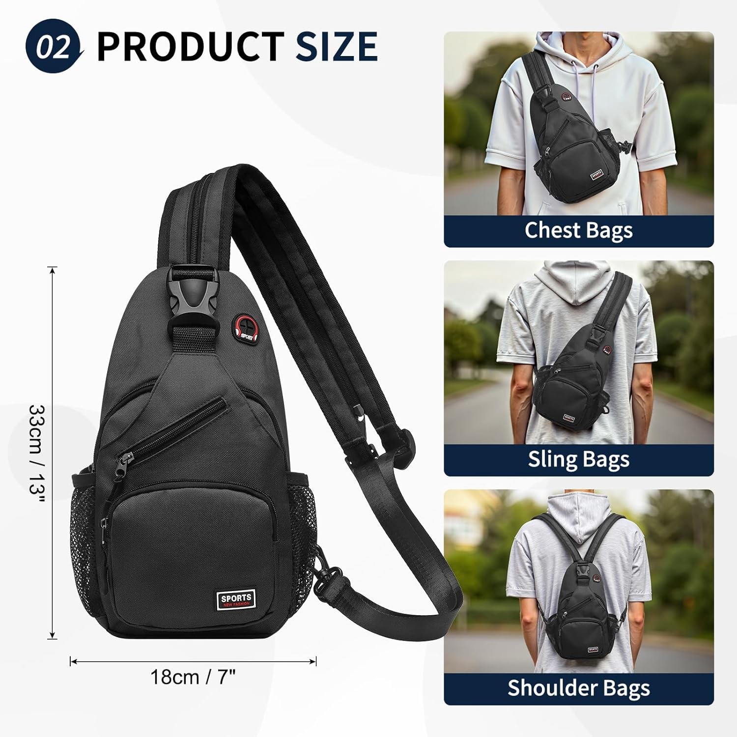 Mens Tactical Backpack Sling Shoulder Bag Molle Outdoor Hiking Travel Chest Pack