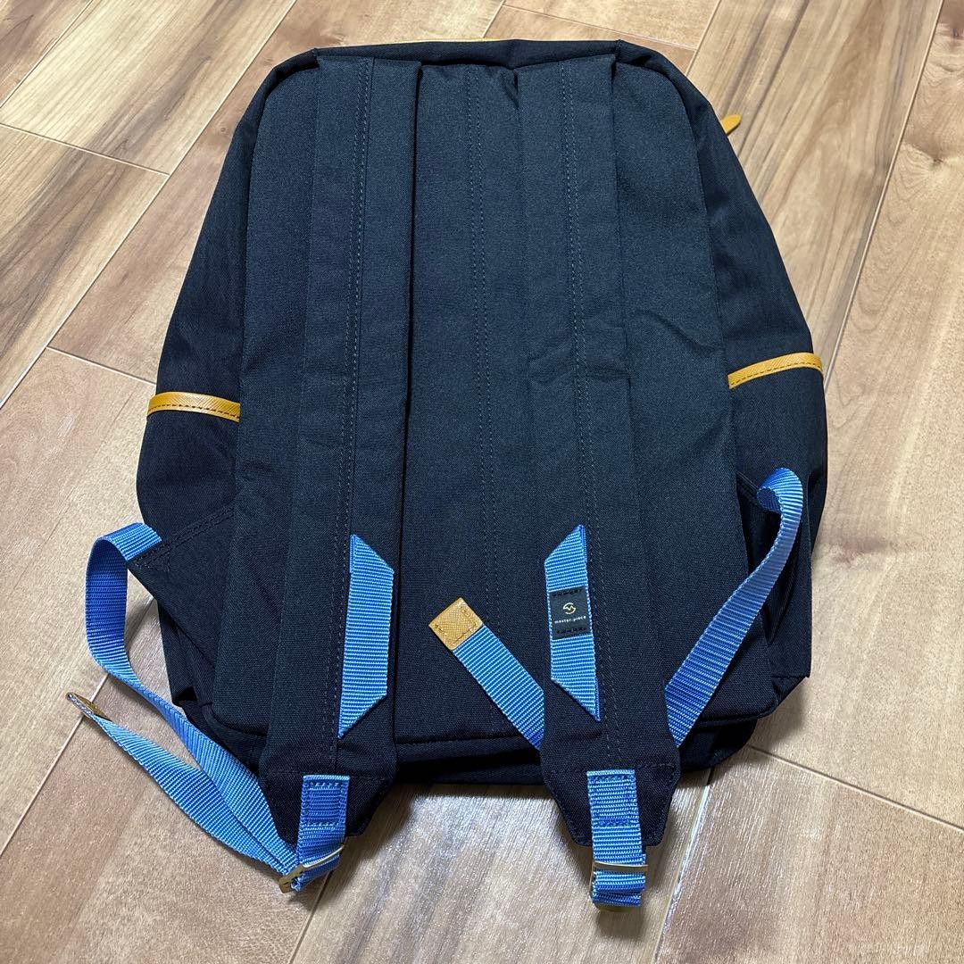 Master-Piece Backpack Black Blue Beige Nylon Used Excellent Condition