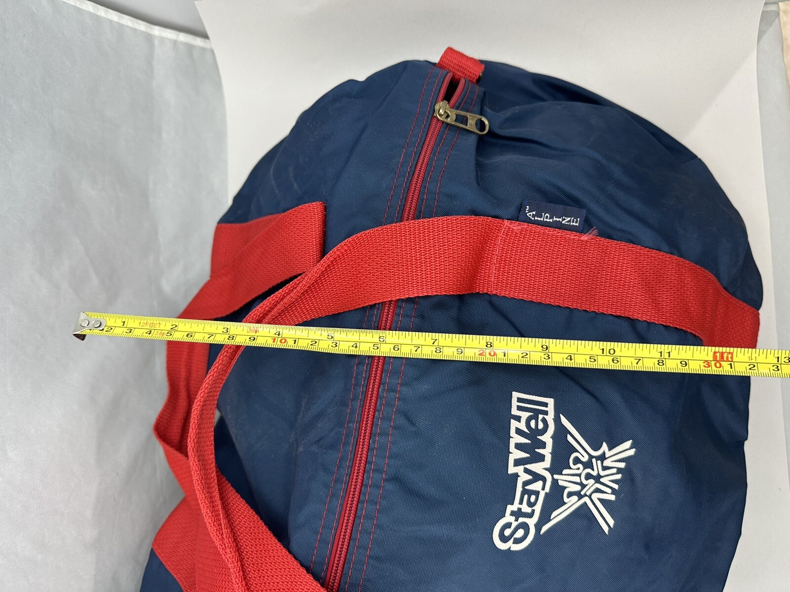Vintage Alpine USA American Gear Blue/Red Duffle Bag- Stay Well Logo -Nylon