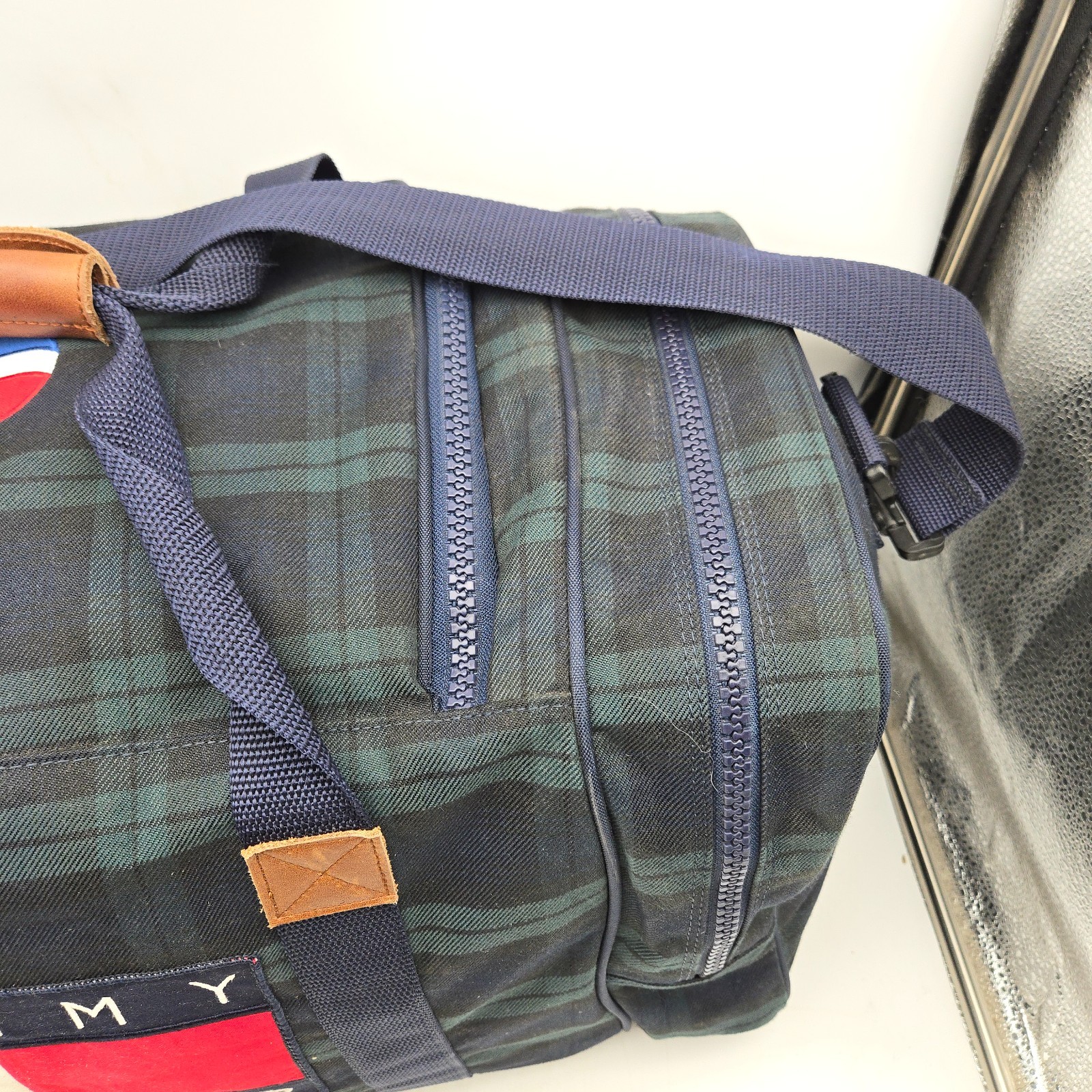 Vintage Tommy Hilfiger Duffle Bag Tartan Plaid Pepsi Cola Flag Large 90s Y2K