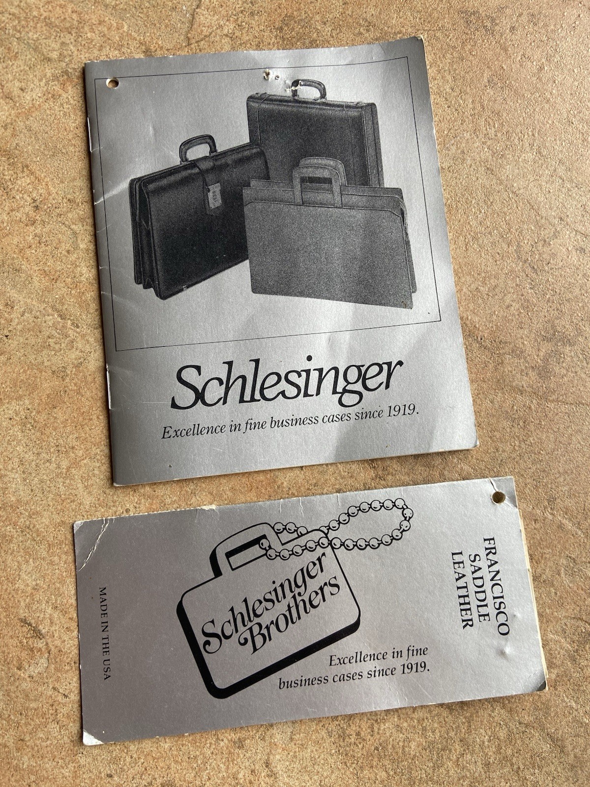 Schlesinger Brothers Black Zip Briefcase Top Handle Inner Pockets Business