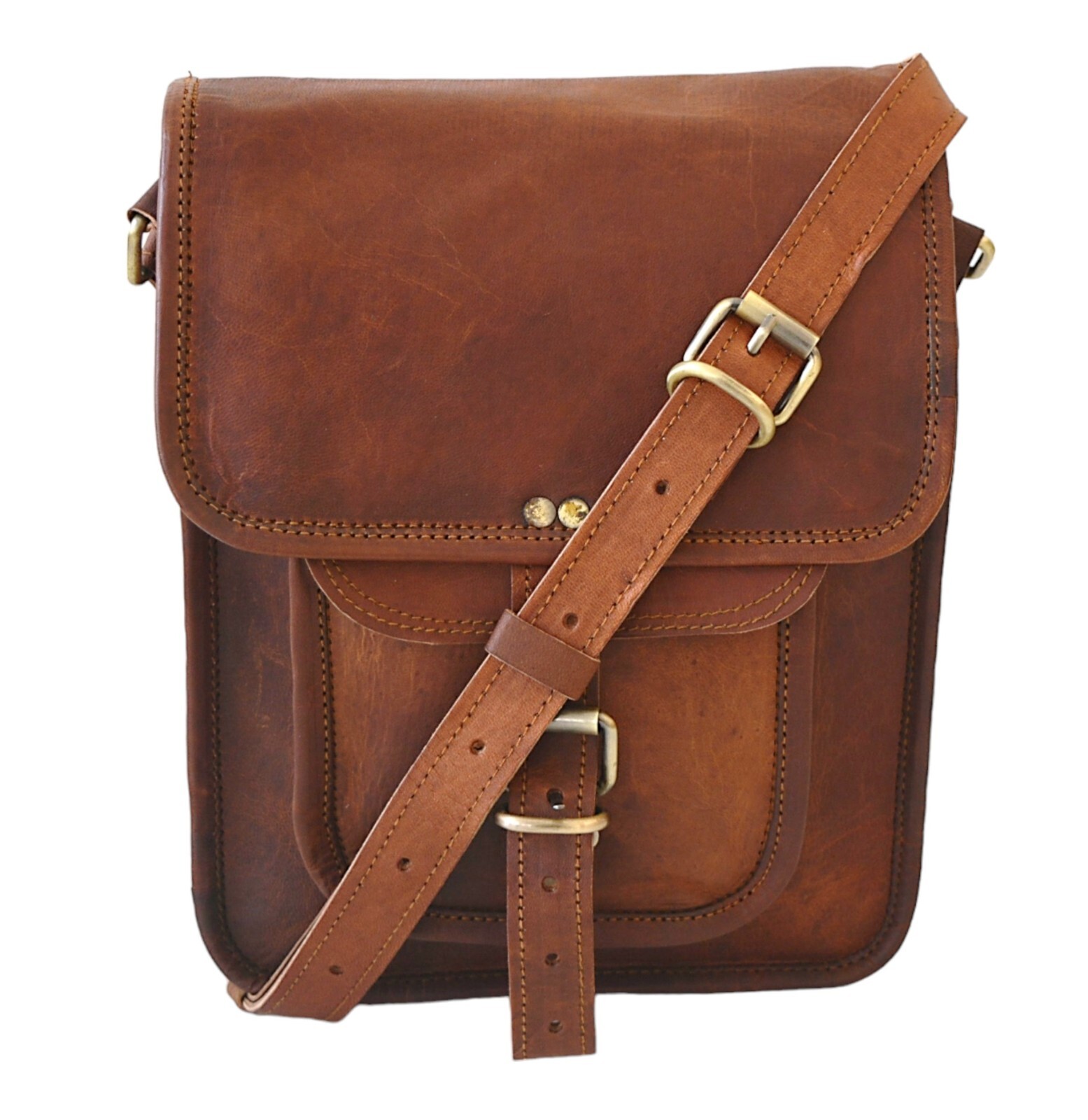 Men’s Rustic Genuine Leather Messenger Shoulder Handmade Cross-Body Satchel Bag