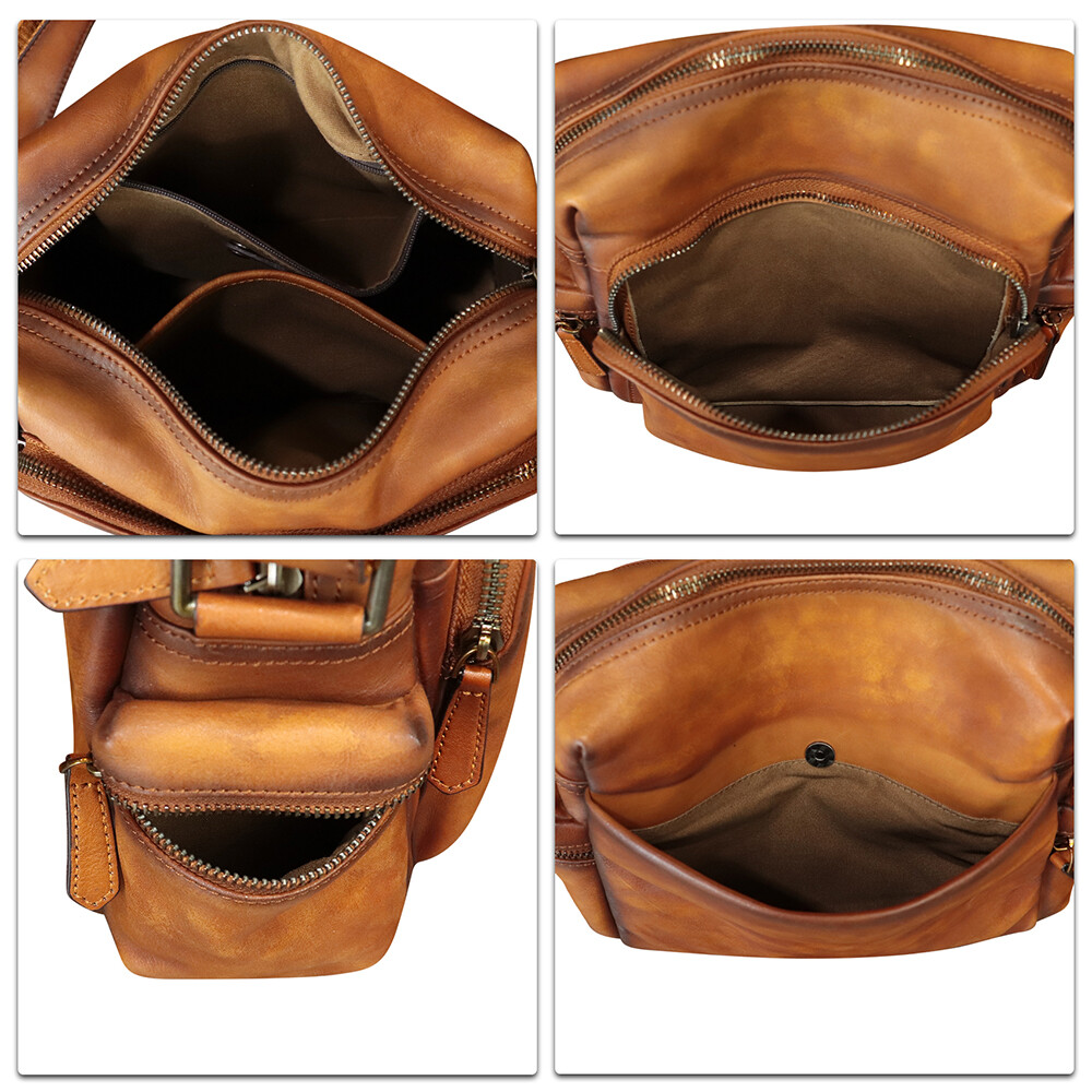 Genuine Leather Purses for Men Vintage Messenger Bag Crossbody Shoulder Bag