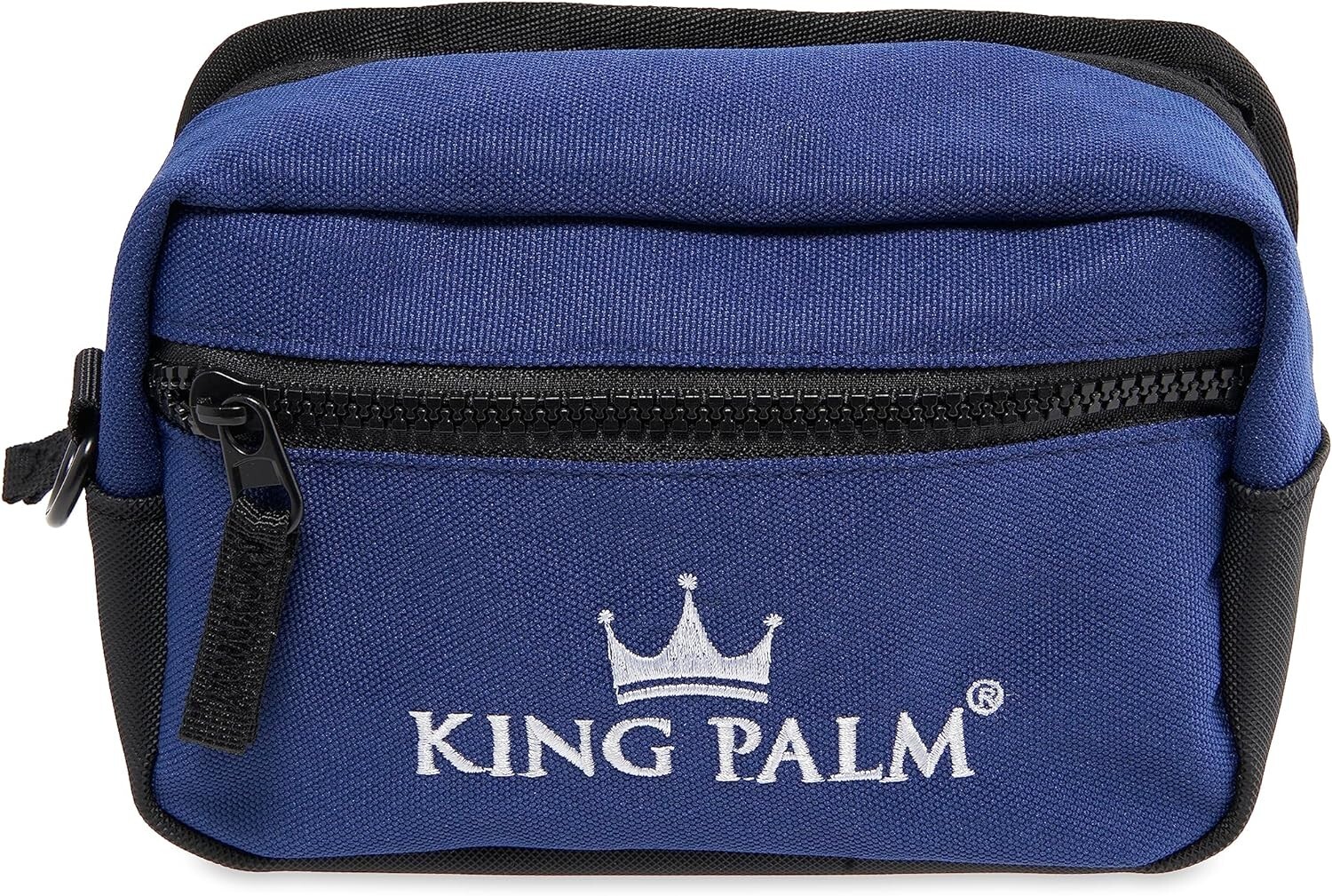 KING PALM | Canvas Travel Pouch | Durable Toiletry Bag | Blue | 8 x 5 Inch