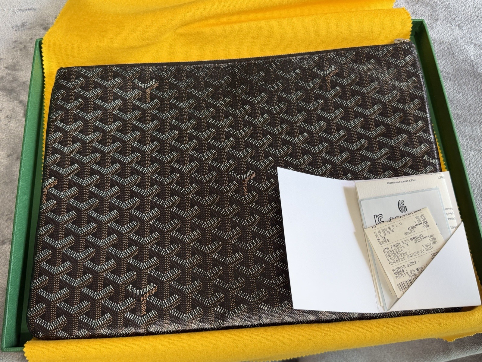 GOYARD Senat MGM Clutch Bag Full Set Authentic France Luxury Pouch A4 Size