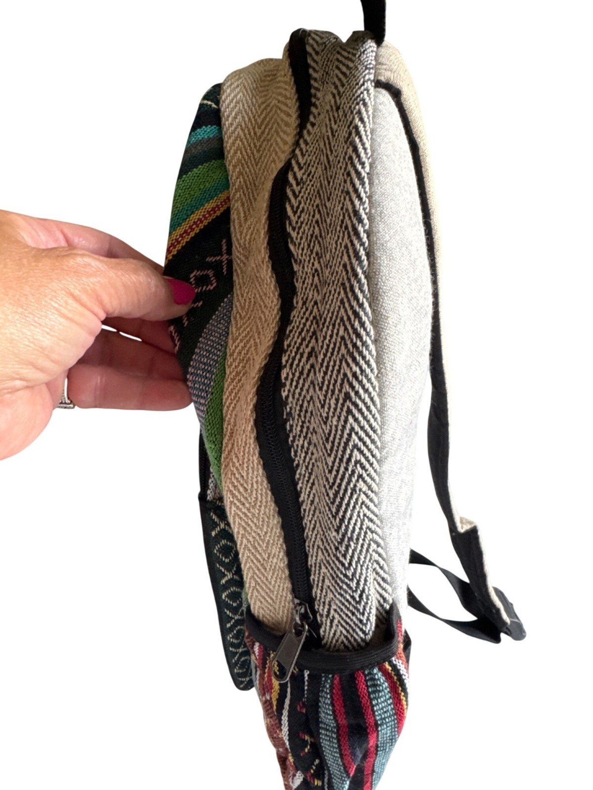 Himalayan Hemp Dreamcatcher Backpack Boho Festival Nepal Cotton Handcrafted NWT