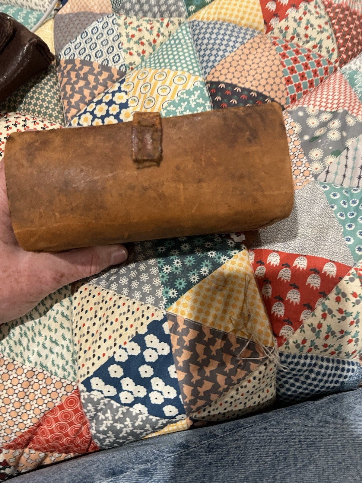 VTG Leather Pouch & Brown Smaller Pouch PreOwned Condition See Photos