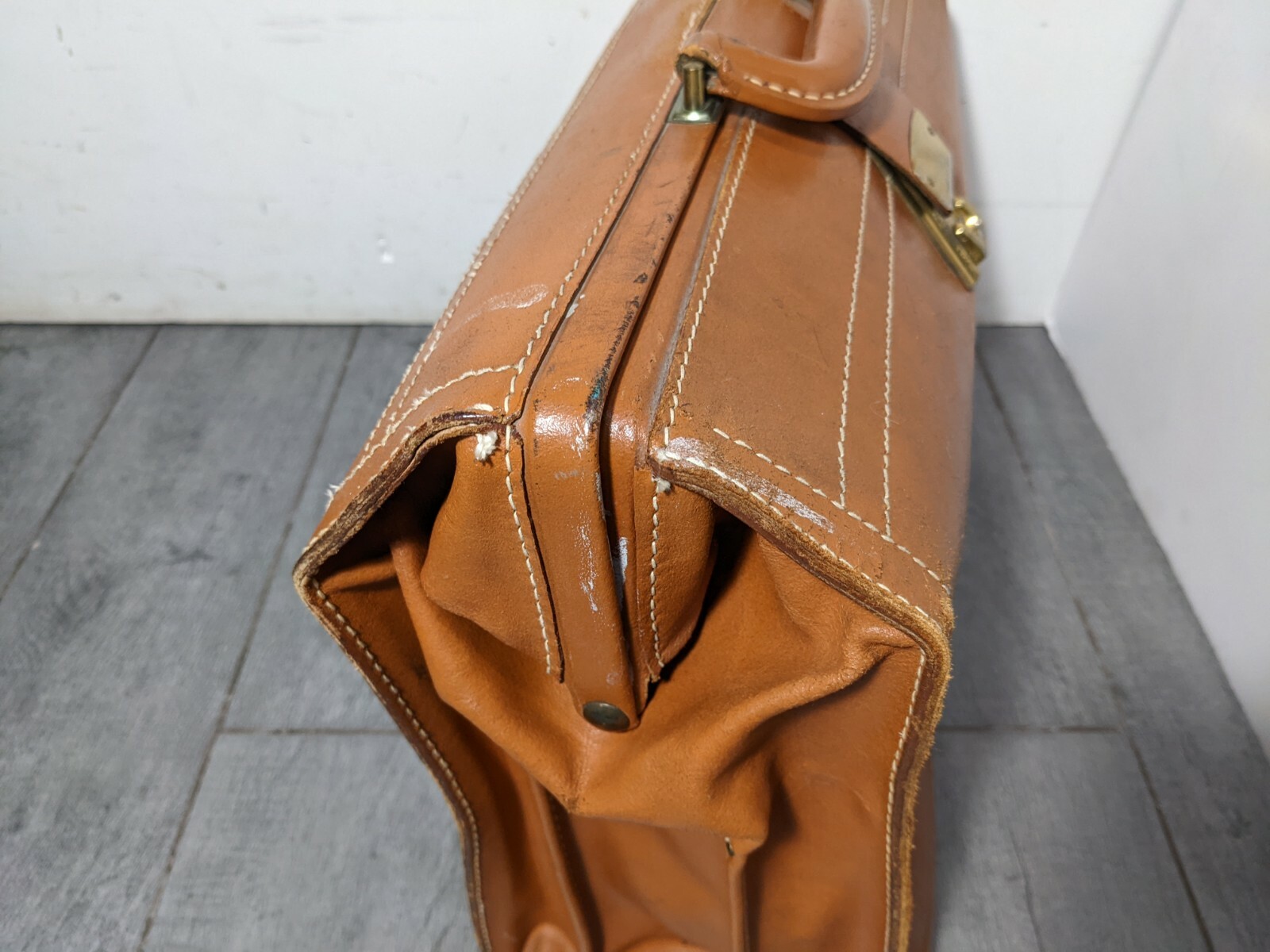 Vintage Leathercraft Briefcase Split Cowhide Leather Doctor’s Bag