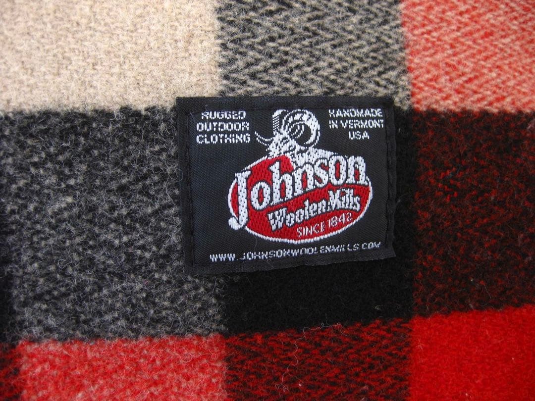 USA Johnson Woolen Mills Shoulder Bag Wool Check Pattern 42x22x18cm