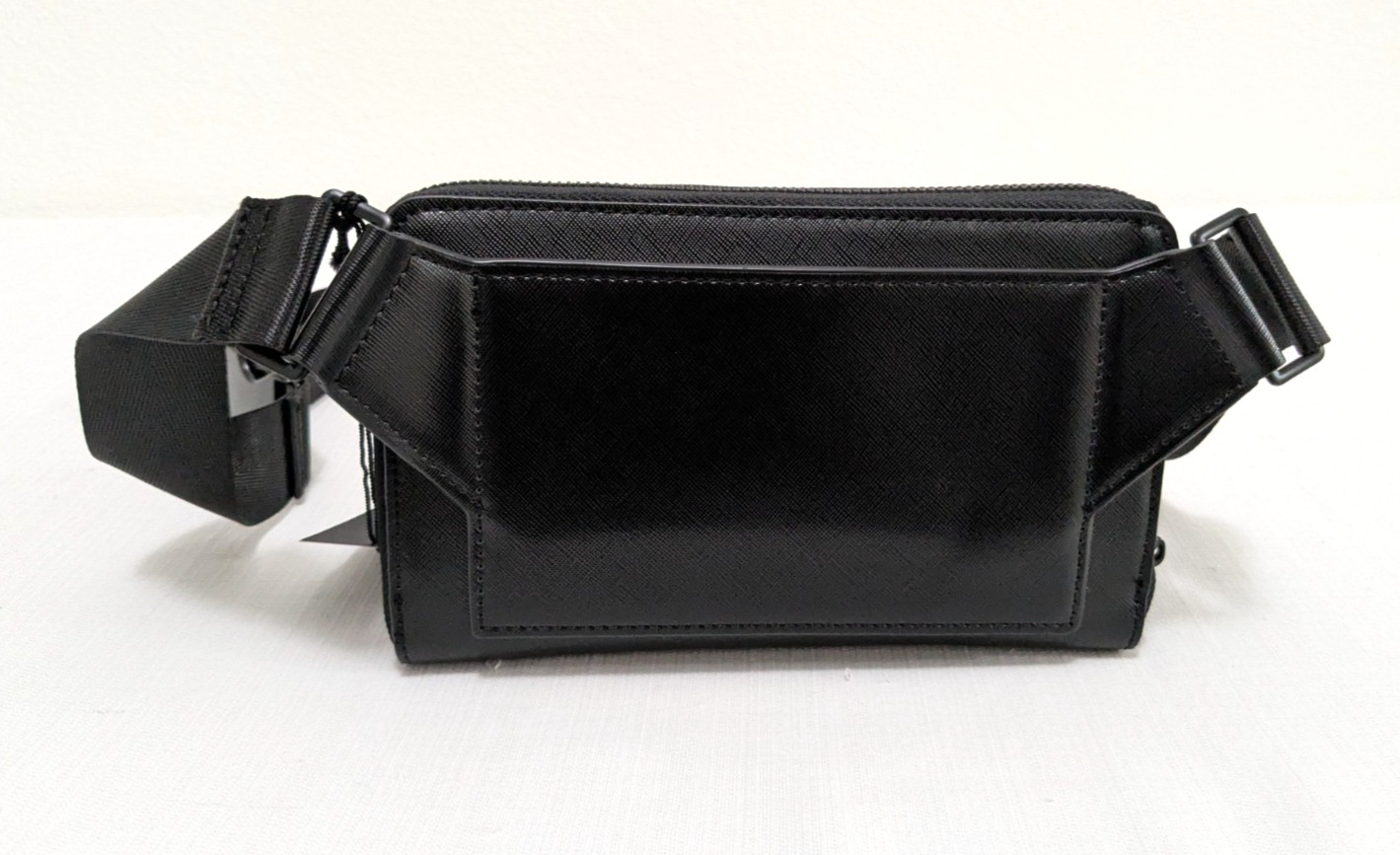 JF J. Ferrar Men’s Crossbody Waist Pack Fanny Pack Black Zip Around $60 Nwt