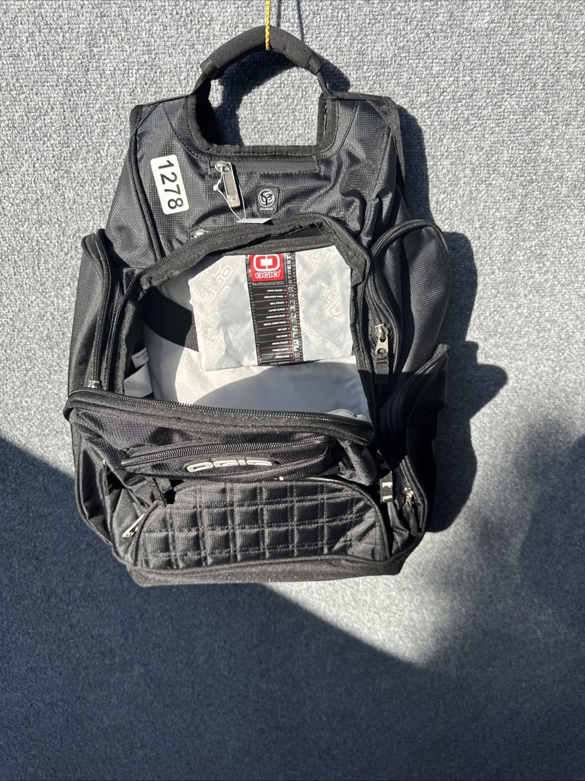 OGIO Back Pack Branded Laptop Audio Pockets Black UPS Logo Hiking or Schooling