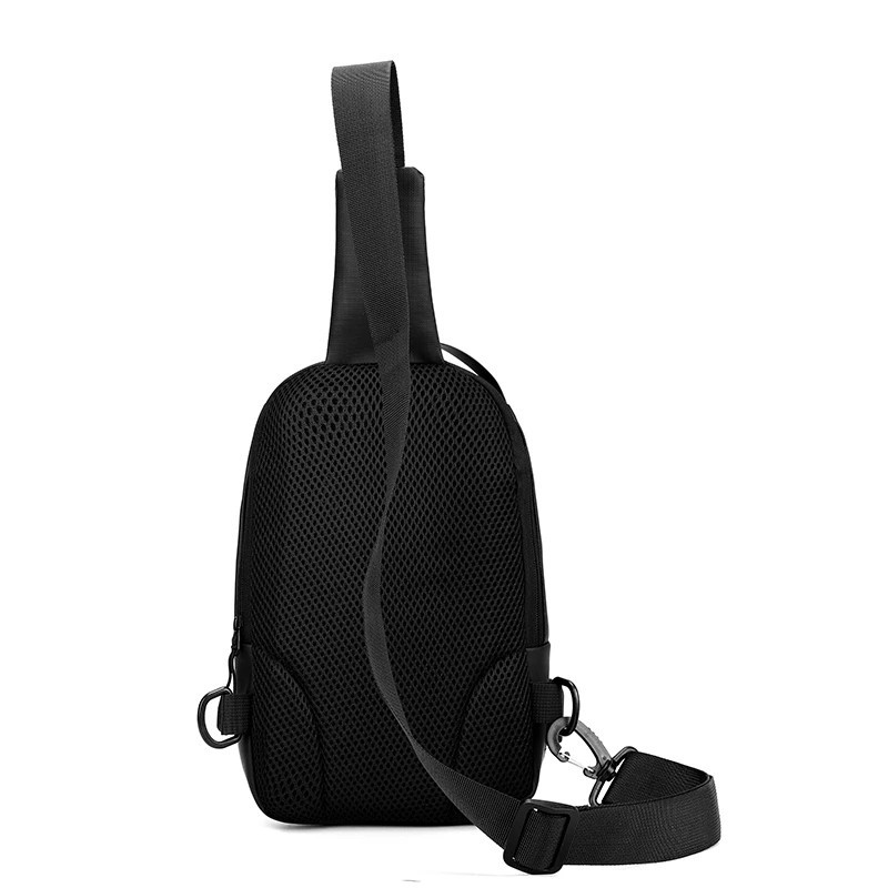 Men’s Lightweight Waterproof Sling Chest Bag USB Charging Crossbody Backpack