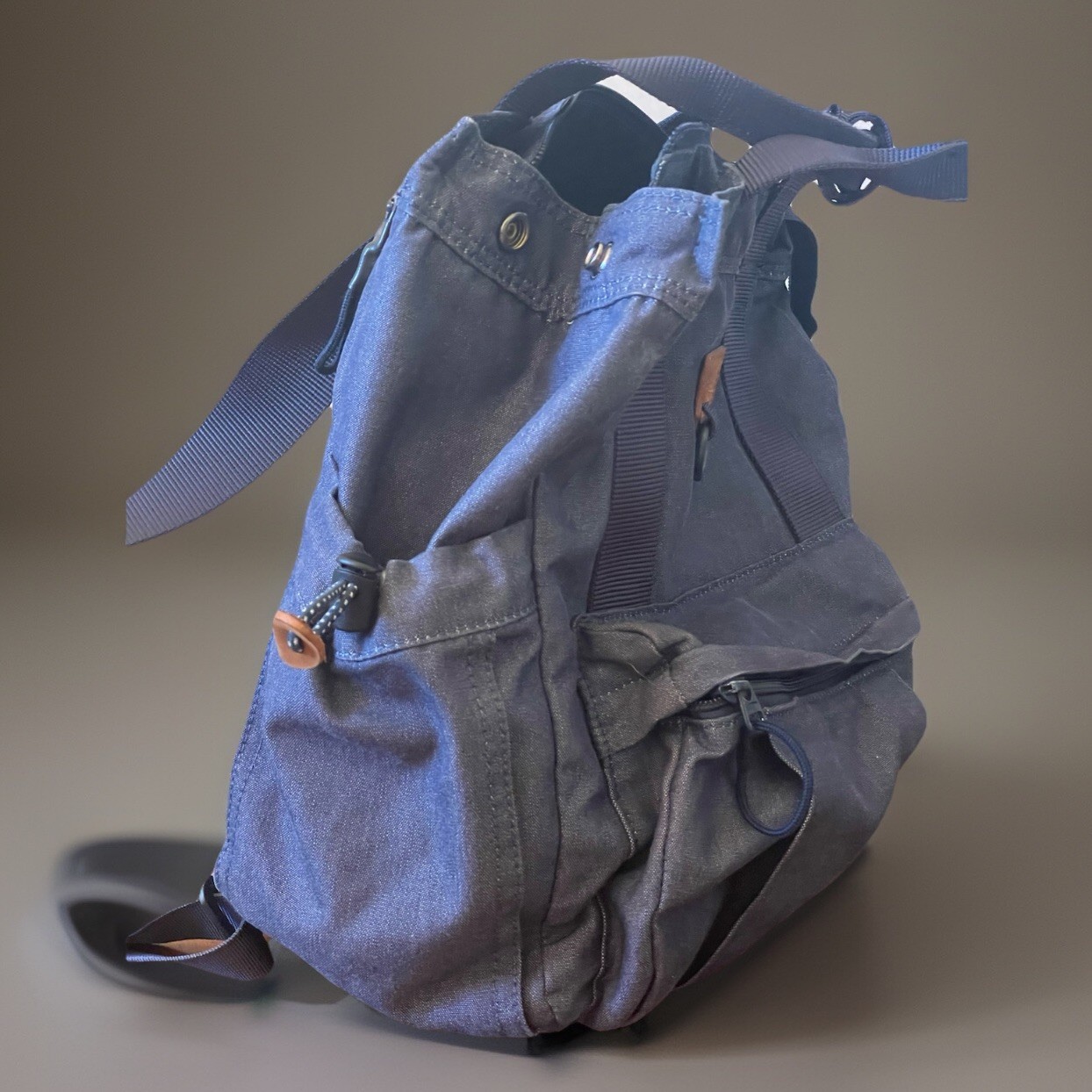 UNITED by BLUE Westward Collection Denim Canvas Small Backpack Bag Sustainable