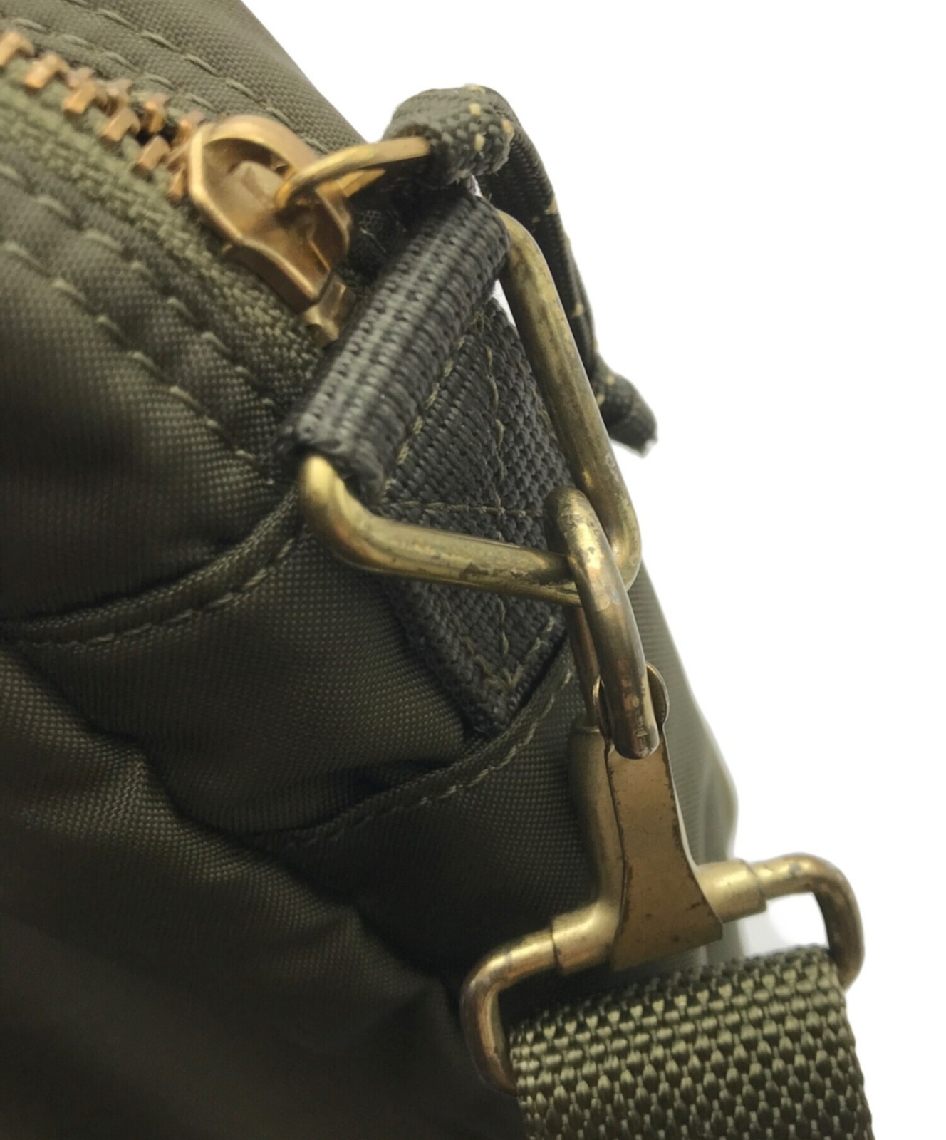 PORTER FORCE SHOULDER BAG 855-07415 Yshida Olive drab Green Used Japan t46
