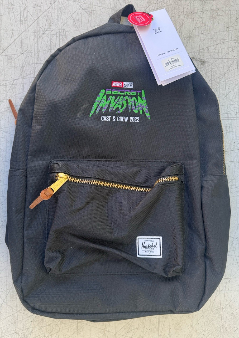 Black Herschel Supply Co. Settlement Logo Backpack 23L | 15″ Laptop Bag Marvel
