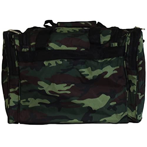 Duffle Bag 16x9x11 Green Camo 600D Polyester Adjustable Shoulder Strap