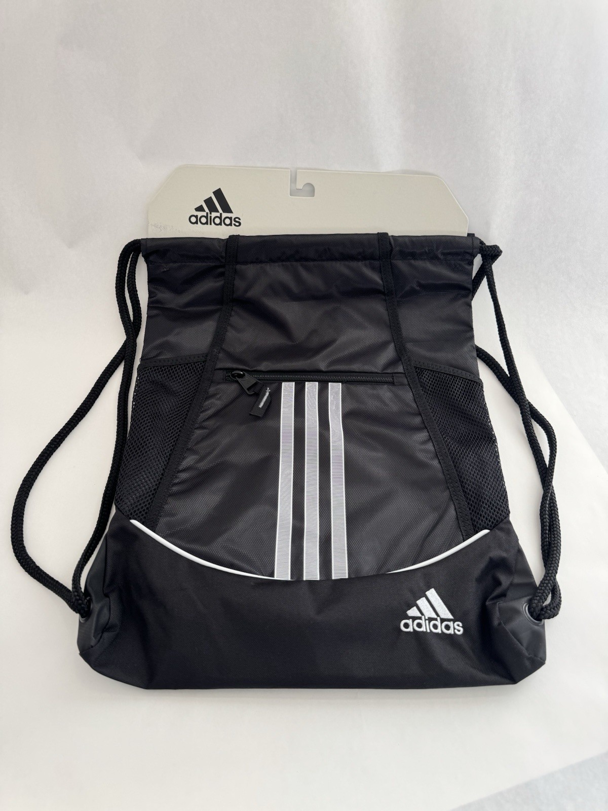 Adidas Alliance II Sackpack Black Drawstring Gym Bag Lightweight Travel