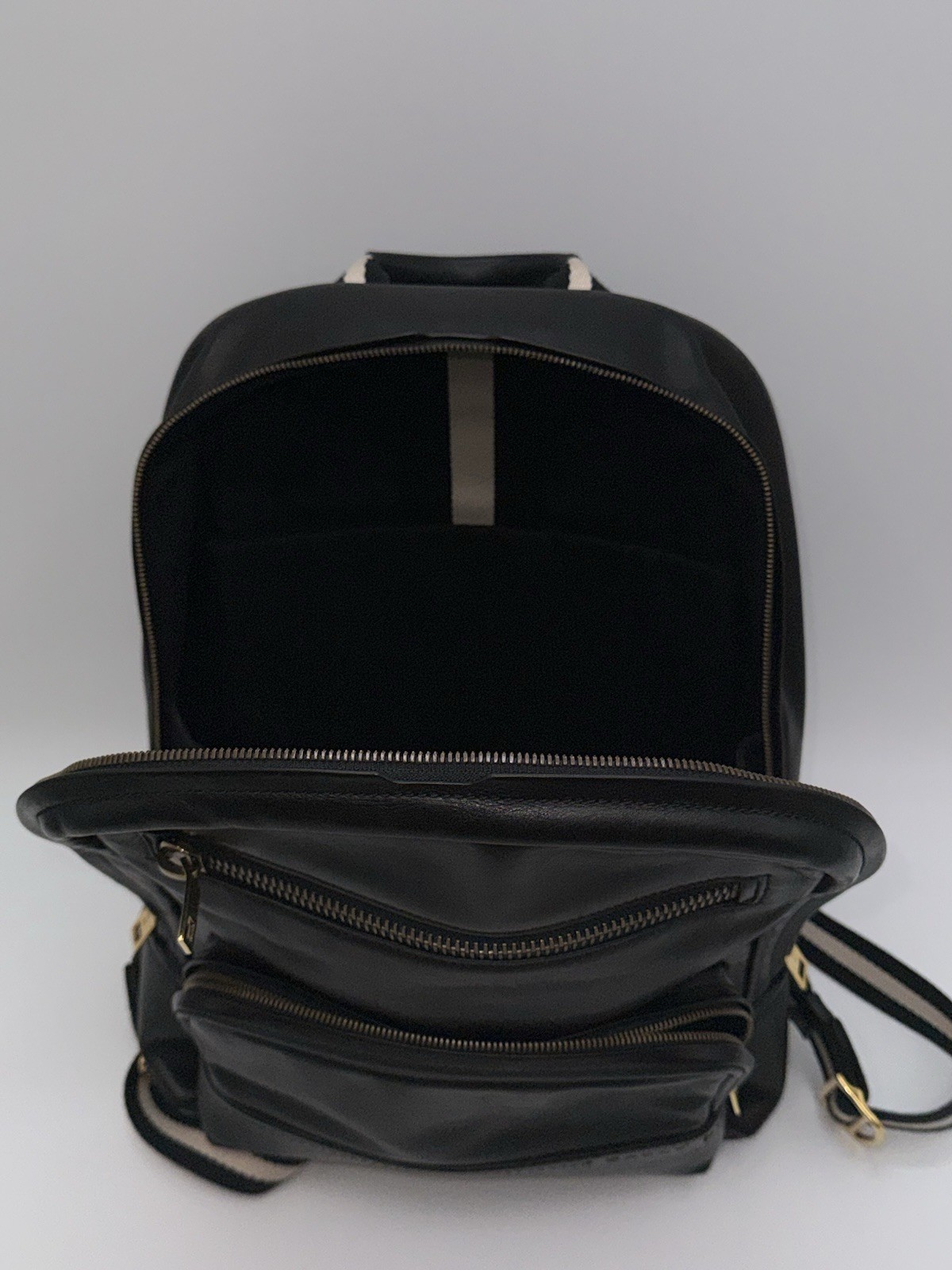Bally Thunder Leather Backpack Black Calfskin Gold Hardware Luxury Designer Bag
