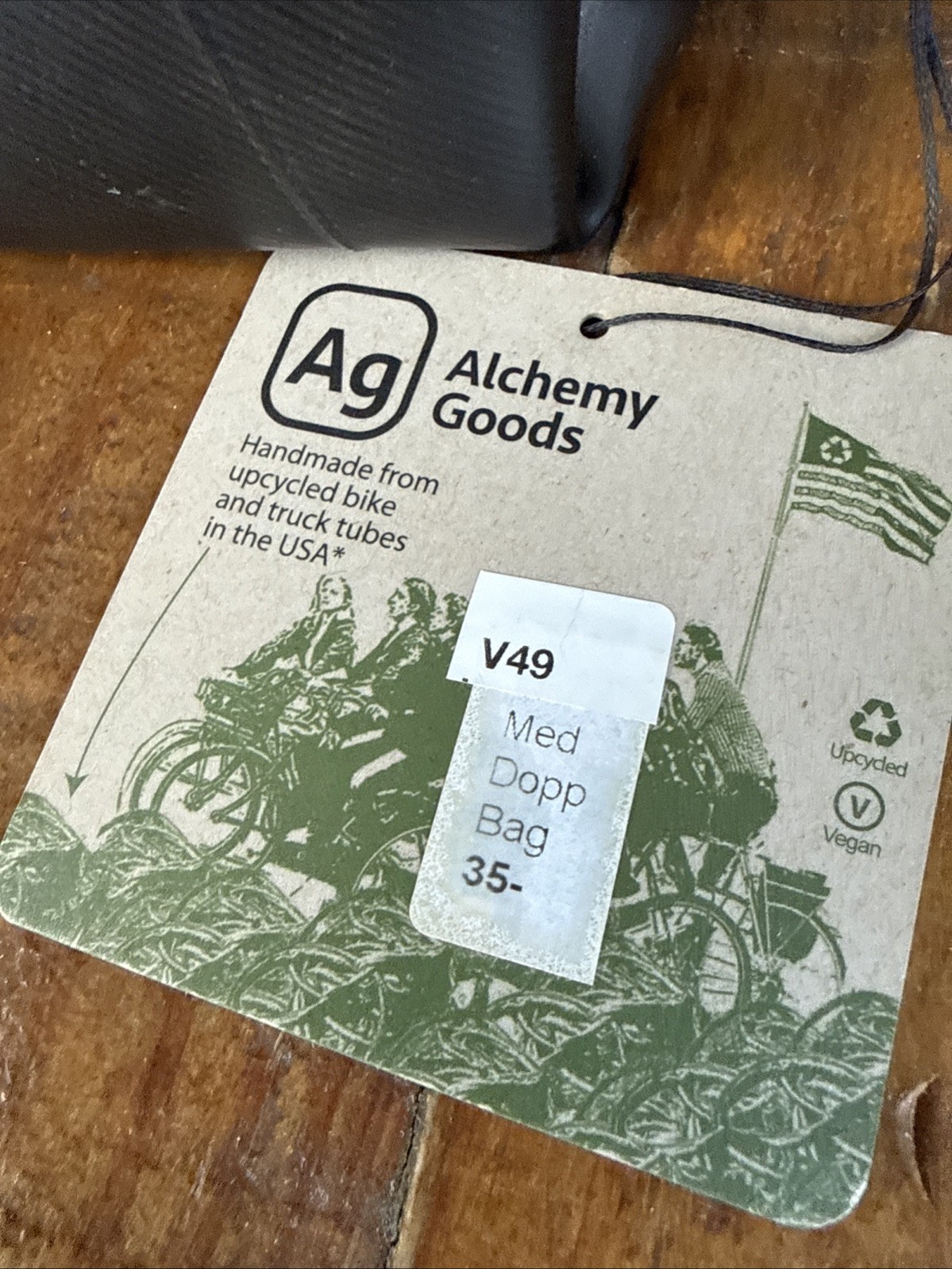 ALCHEMY GOODS Black Rubber Upcycled Toiletries Dopp Bag, Size Medium, Travel NWT