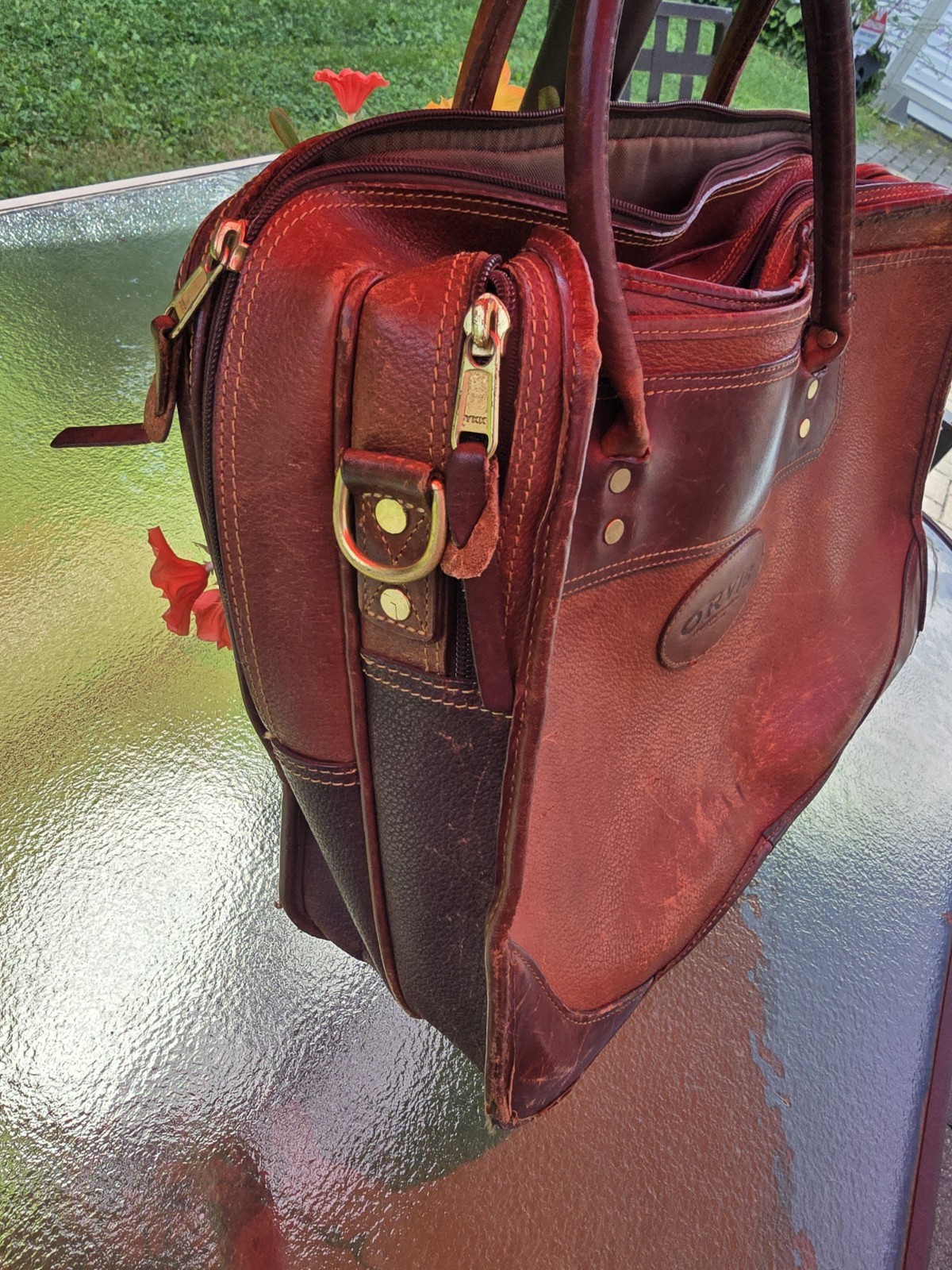 Vintage Orvis All Leather Briefcase Messenger Bag Satchel Laptop