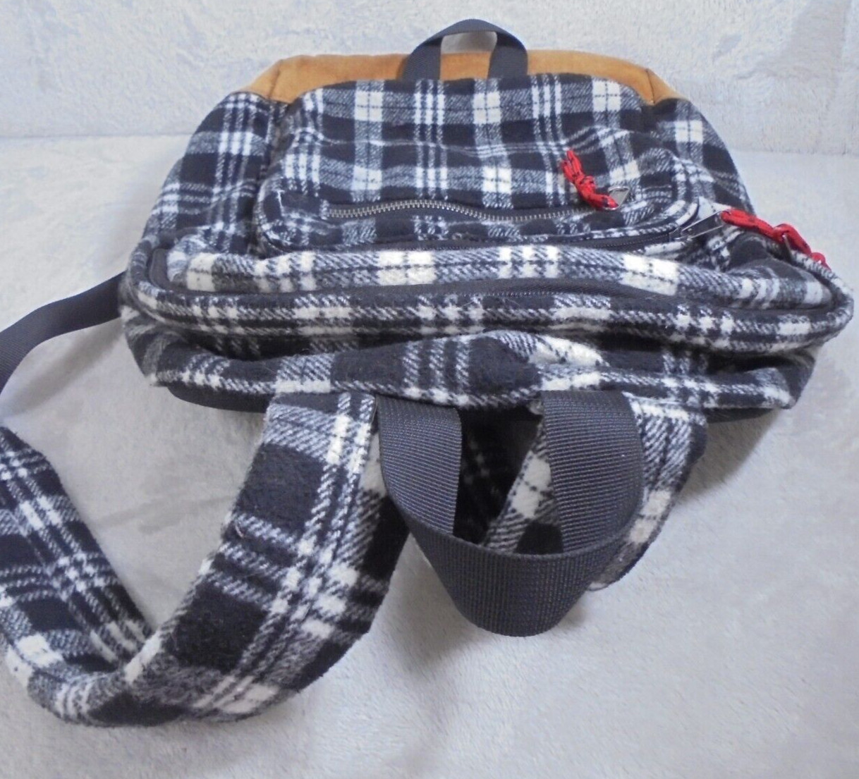Faux Wool Leather Suede Backpack Bookbag Bag Back To School Work