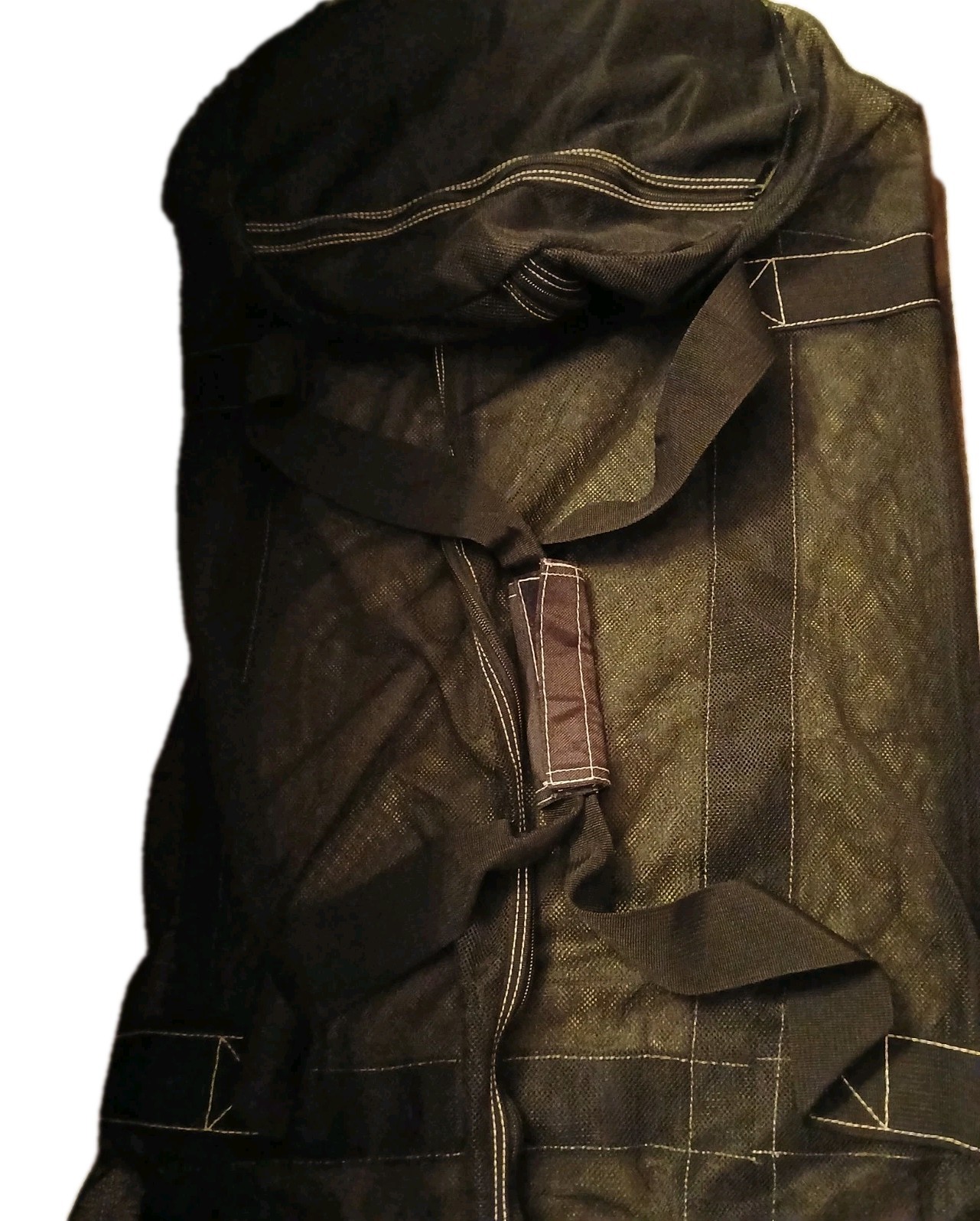 Partial Mesh Duffle Gym Bag w/ Shoulder Strap Large 22″x38″ Black
