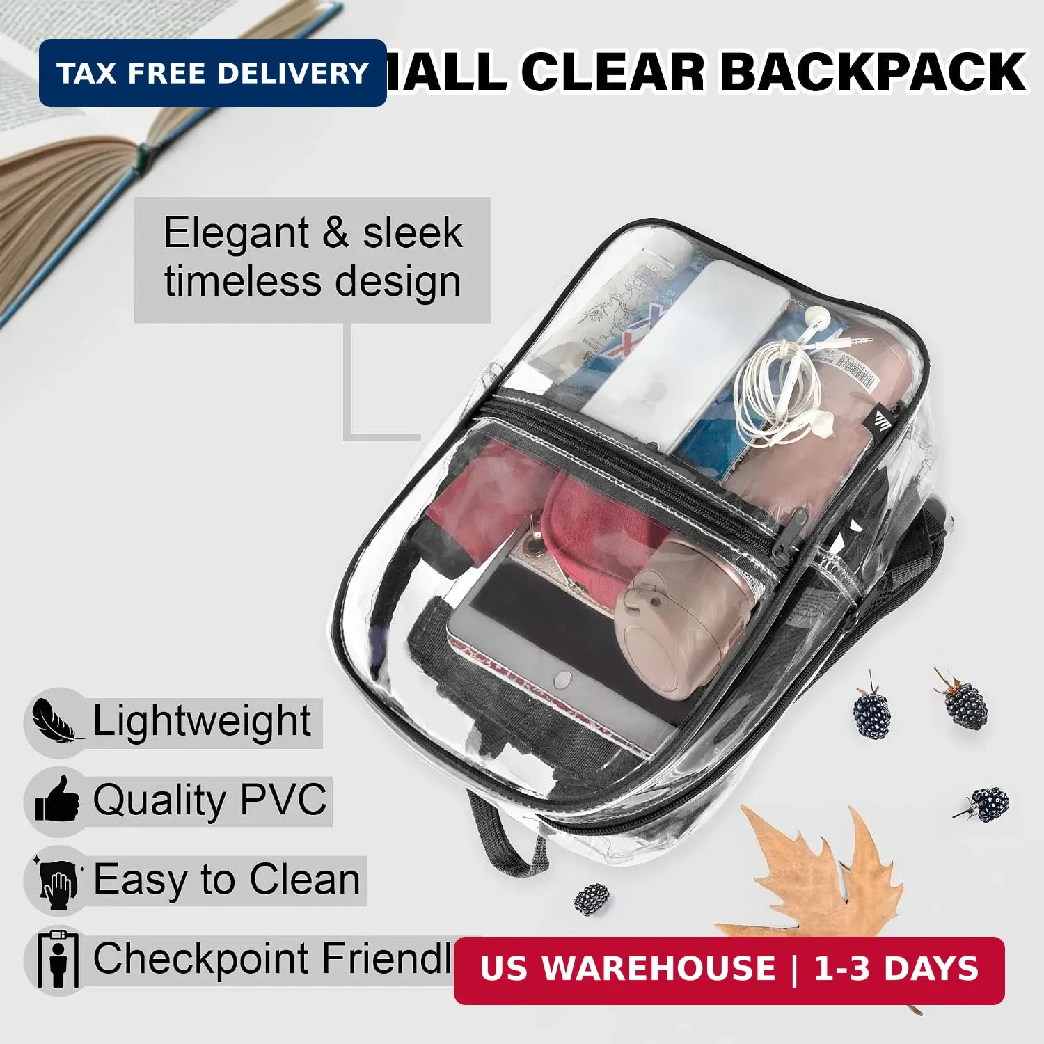 Trail maker Mini Clear Backpack Stadium Approved Small Clear Concert Bag for Wor