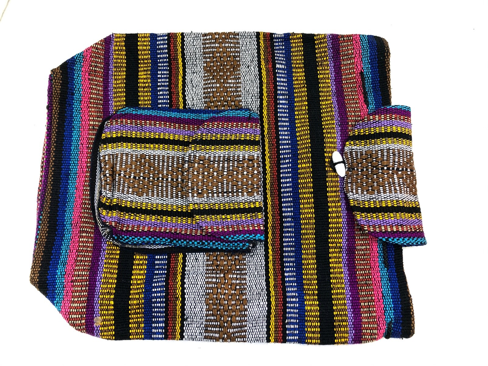 Authentic RASTA Bag Beach Hippie Baja Ethnic Unisex Backpack Made in Mexico 20