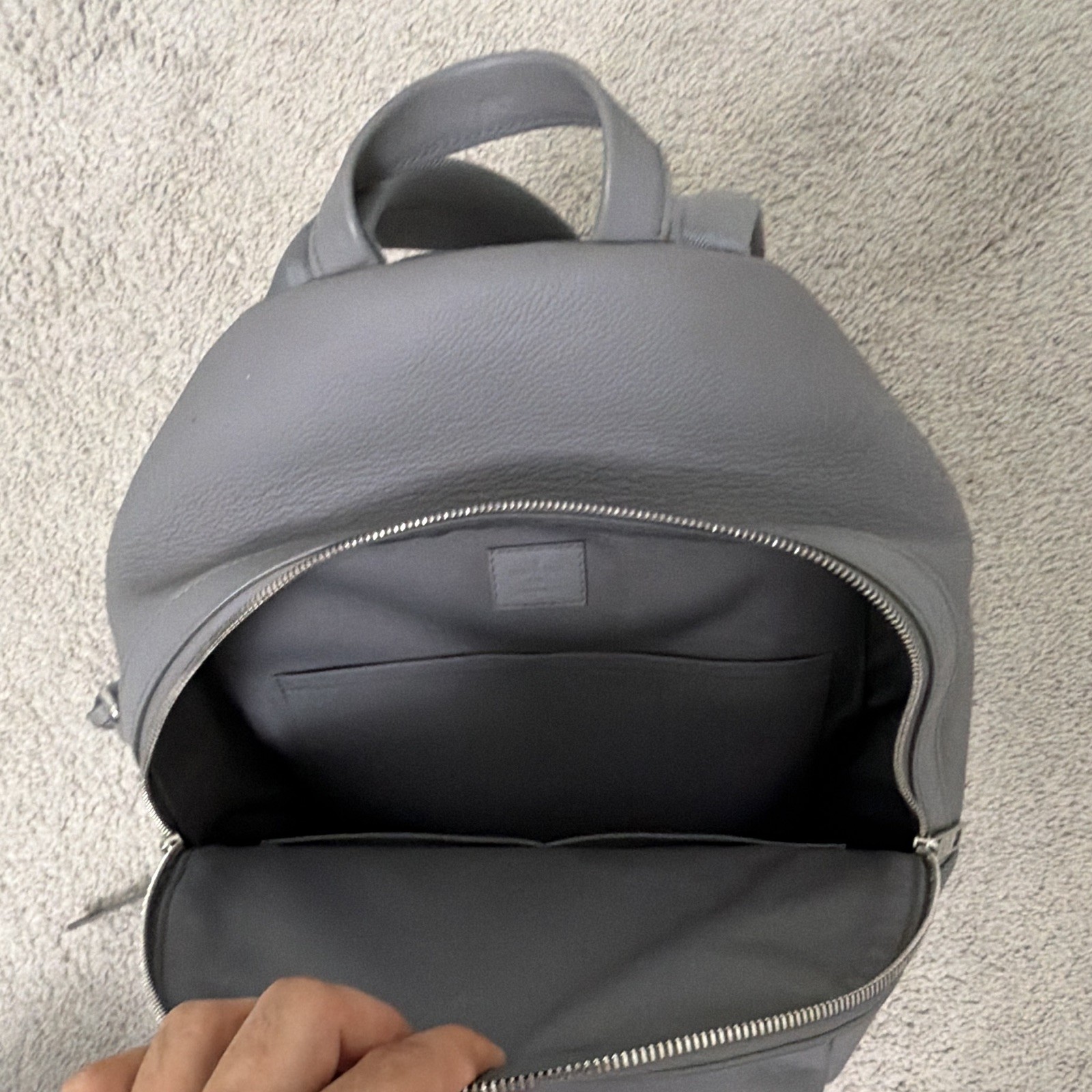 Louis Vuitton Authentic Takeoff Gray Leather Backpack 43x30x14cmM59325