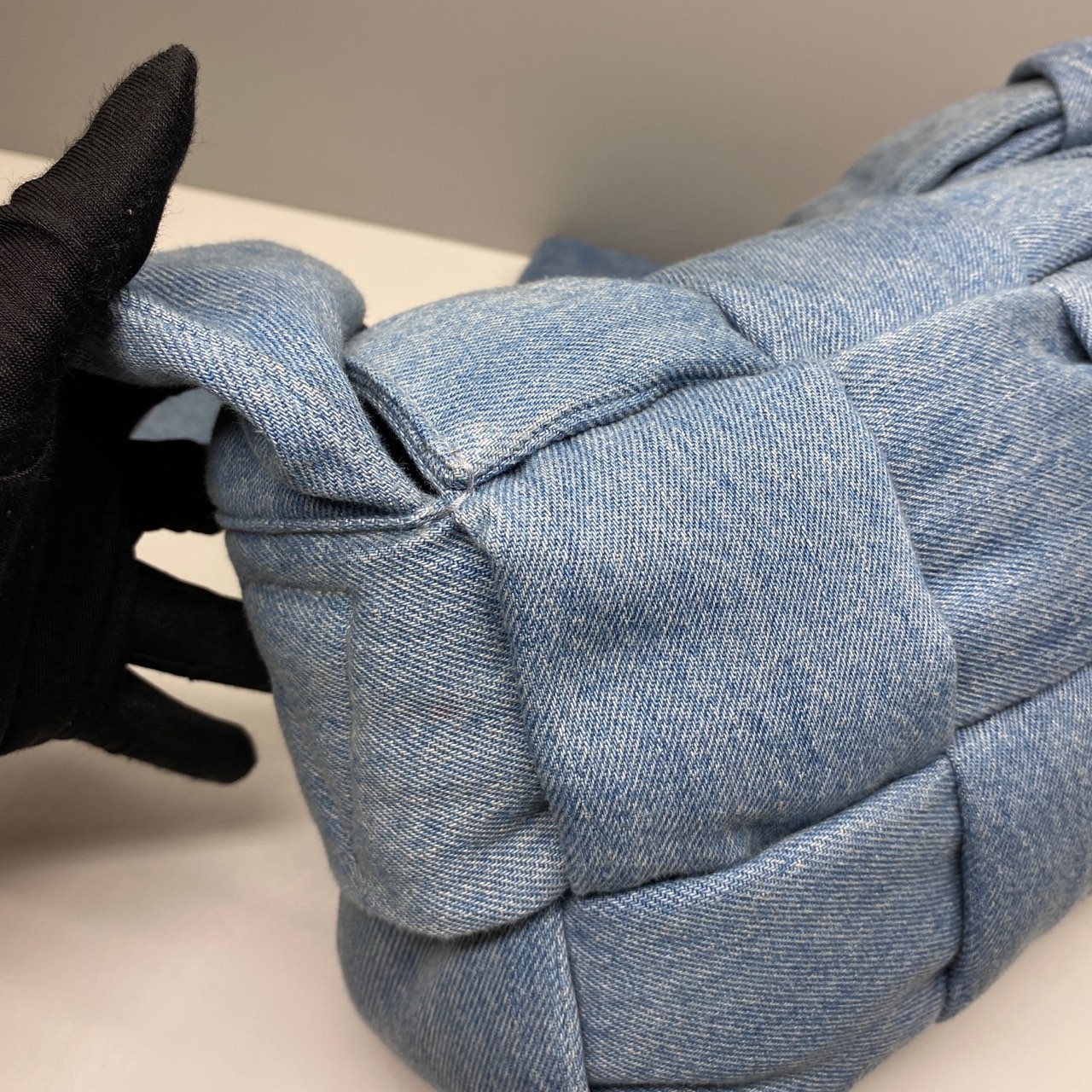 Bottega Veneta Pre-Owned Authentic Denim Boston Bag 30x15x7.5cm