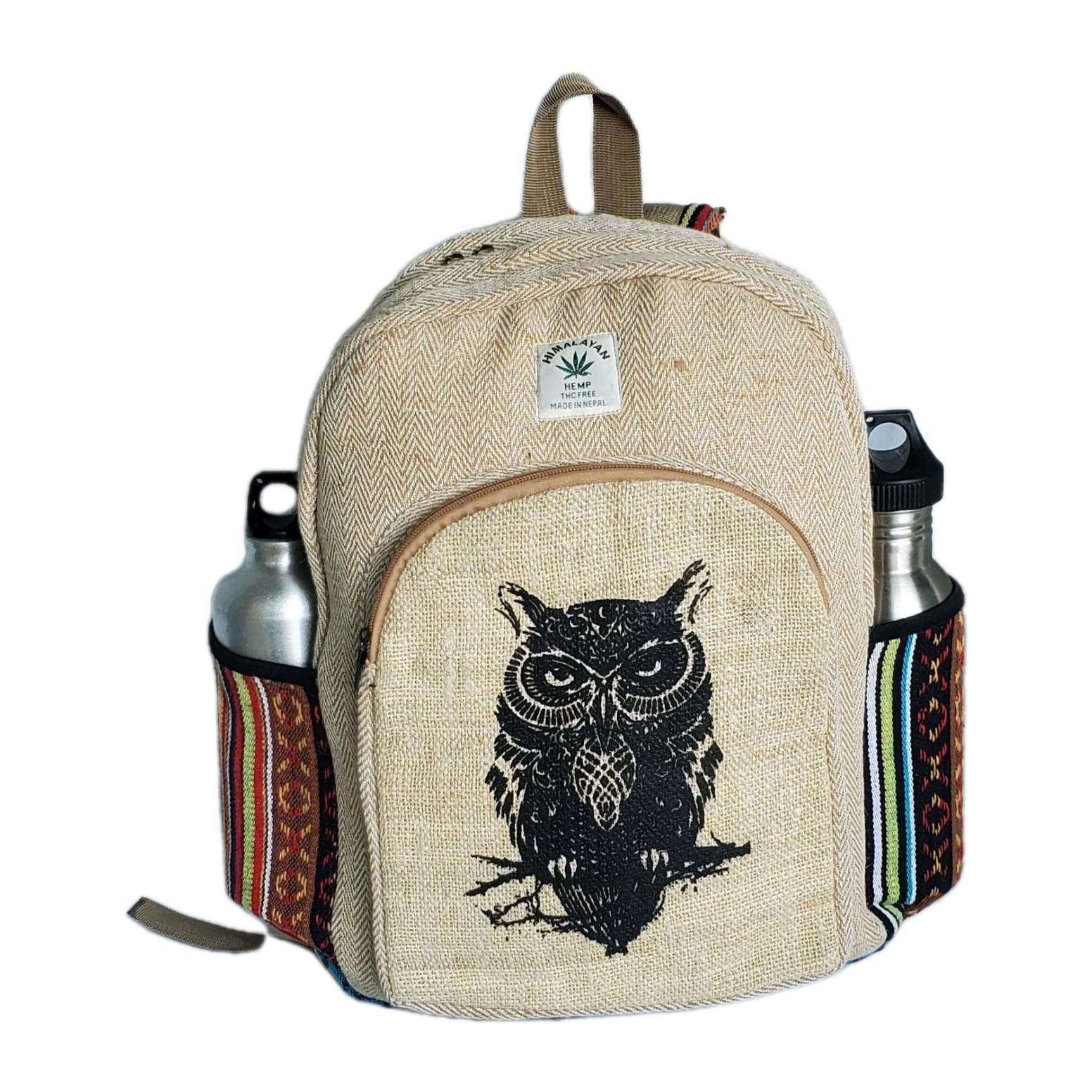 Large Embroidery Pure Hemp Backpack