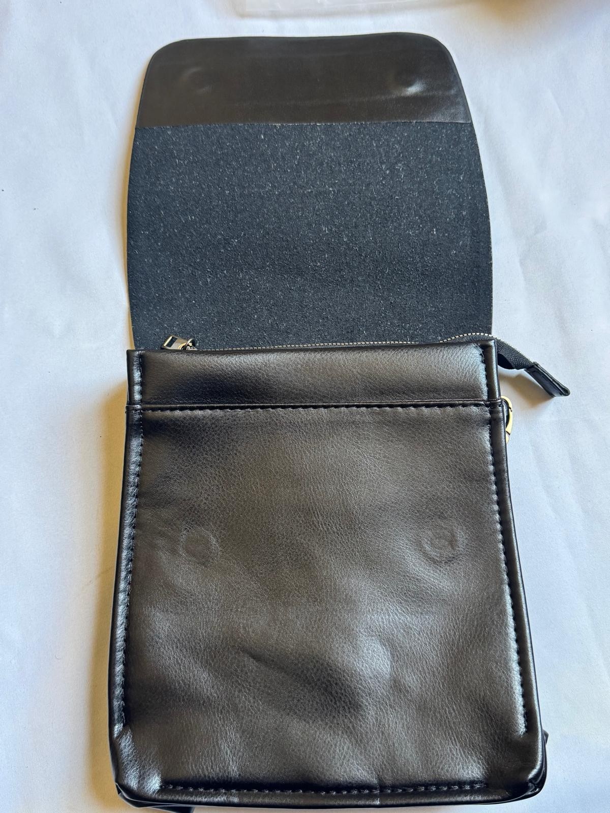 POLO VIDENG Men’s Black Messenger Bag Zip Magnetic Shoulder Strap Nylon Solid