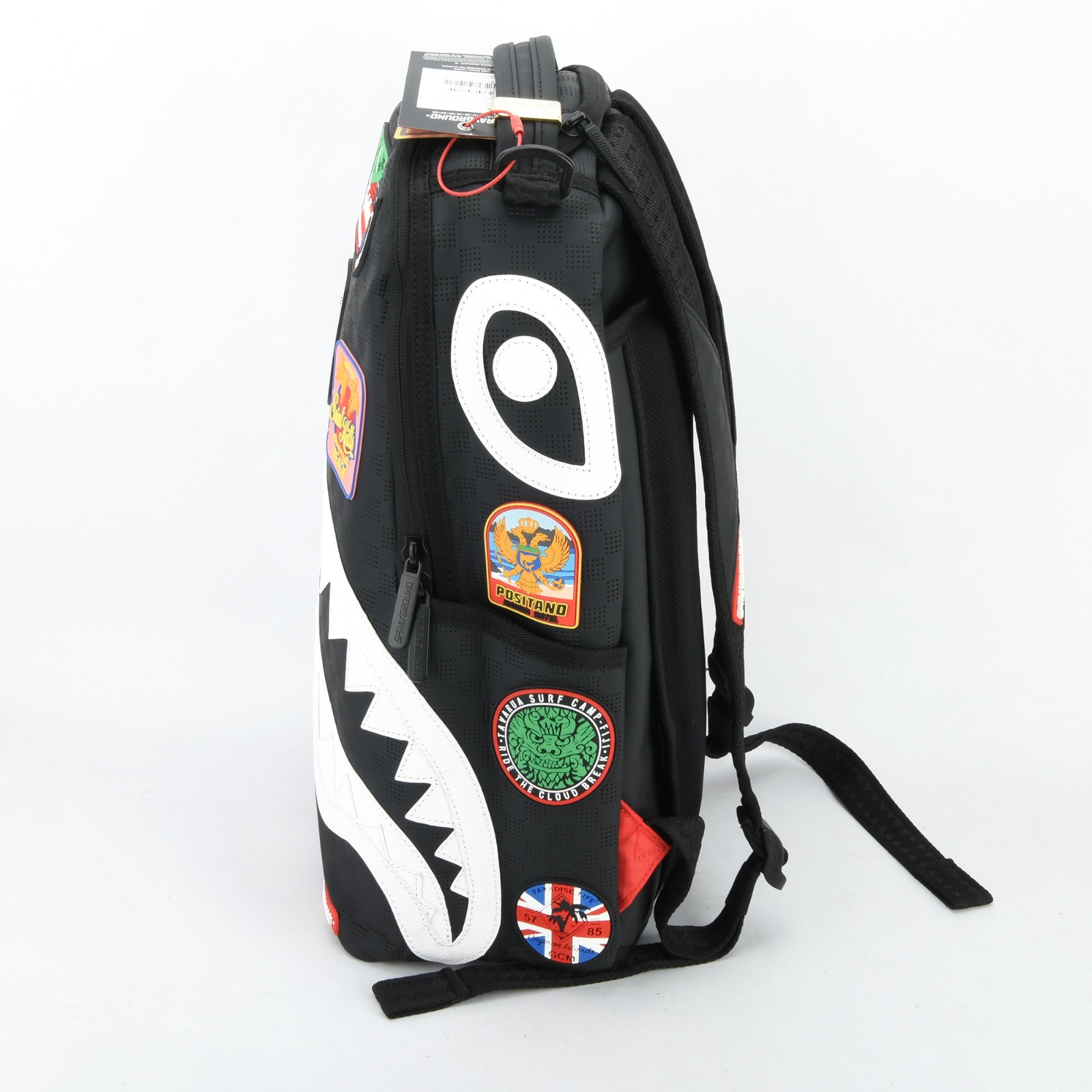 Sprayground Global Mogul Billionaire Shark Leather Bag Backpack Unisex Black