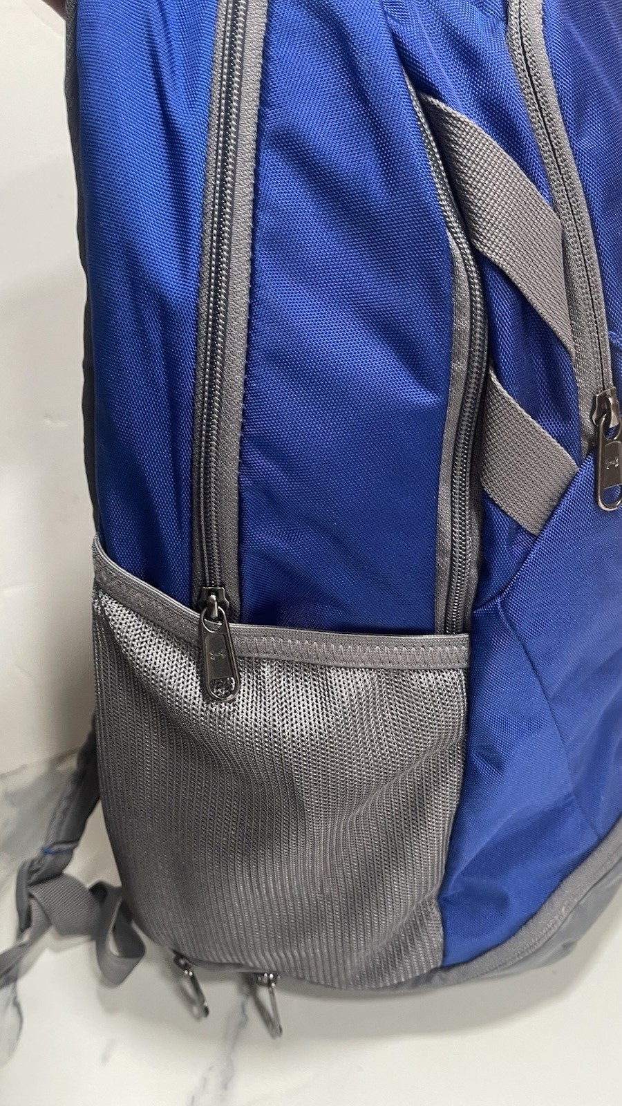 Under Armour Team Hustle Storm Backpack Royal Blue/Grey Water Repellant Bag
