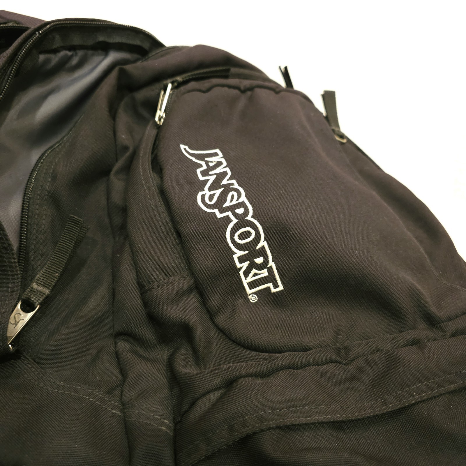 Vertical Jansport Logo Black Hiking Student Large Backpack tb5o0311 B78