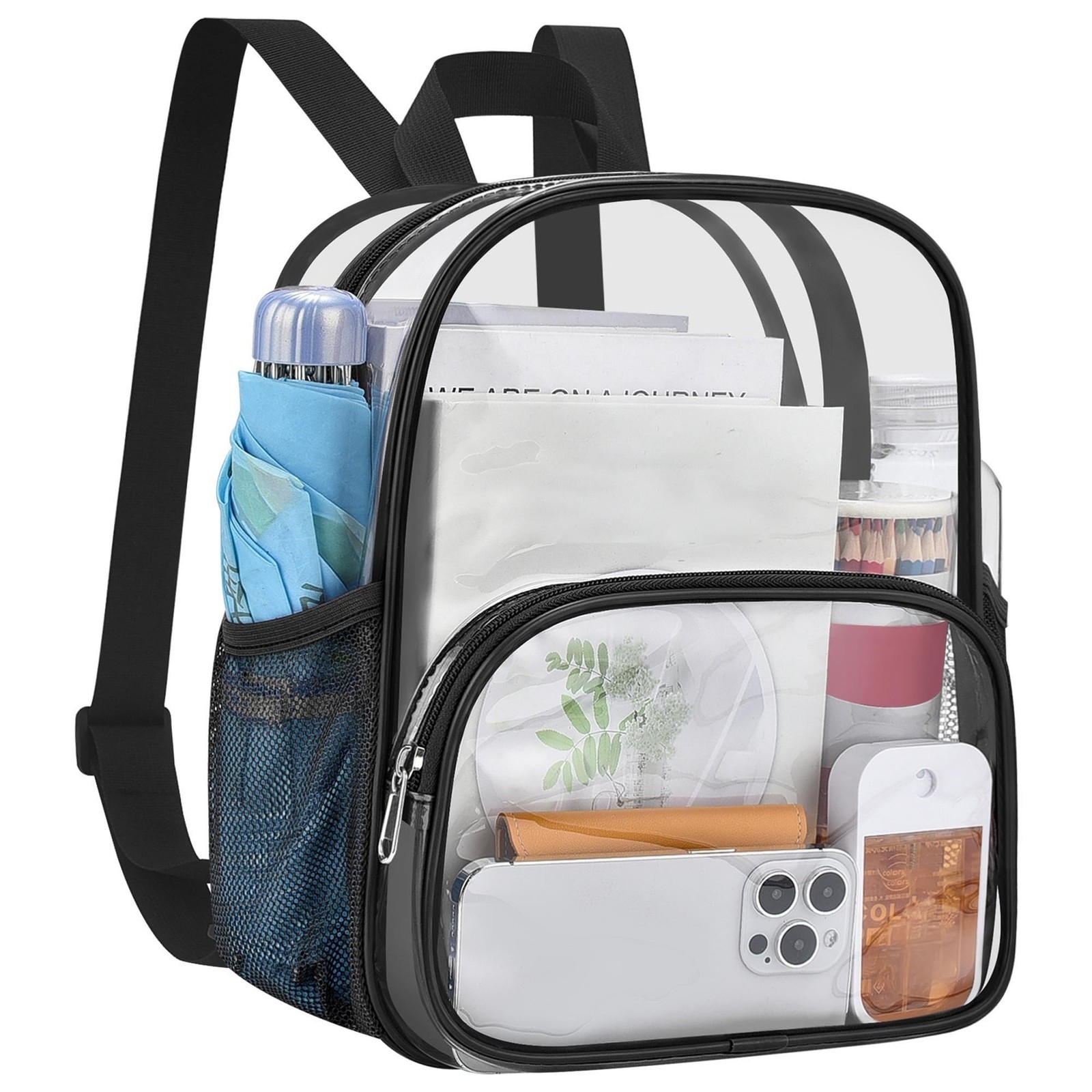 Clear Backpack for Stadium Events Small Clear Backpack 11.5×9.5×6 for Concert…