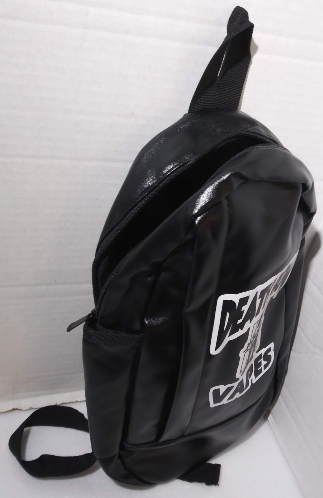Death Row Vapes Backpack 14 x 8 x 4″ Single strap Black vinyl